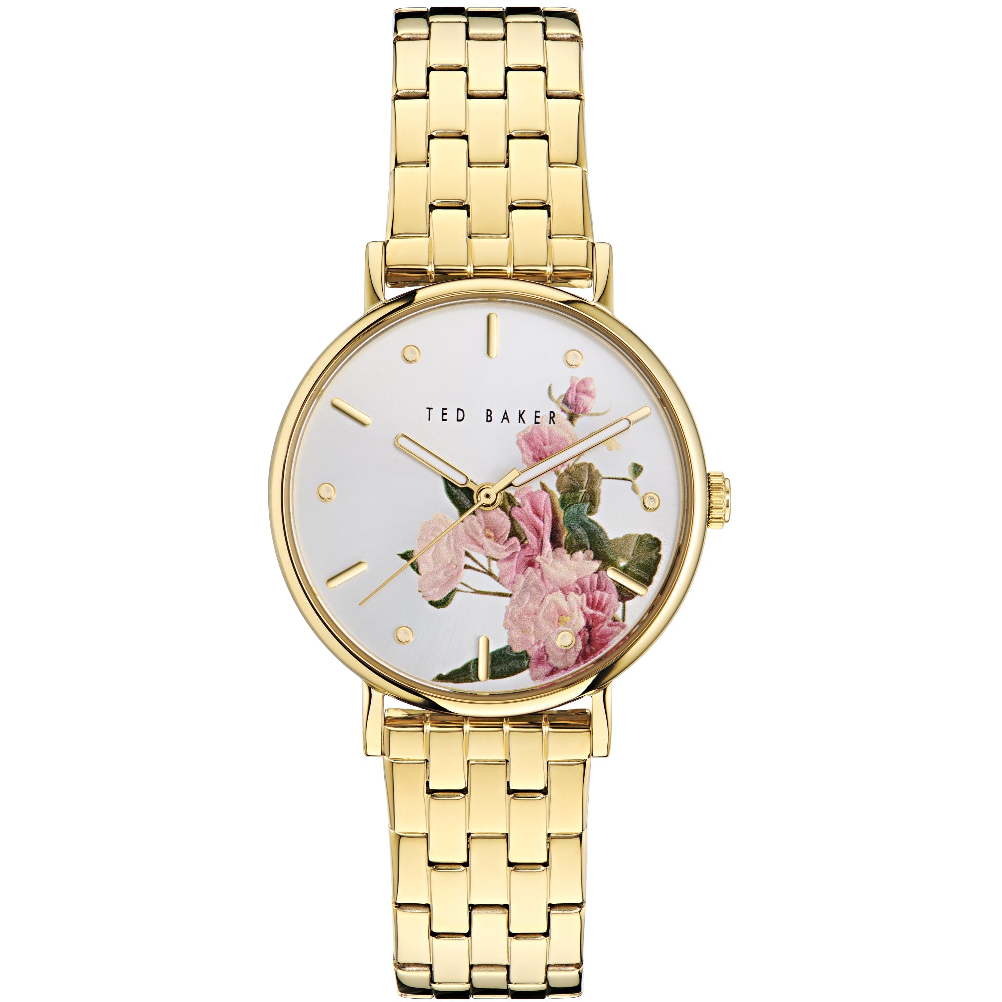 Ted Baker Ladies Multifunction Gold-Tone Stainless Steel Silver Dial Watch BKPPHF309