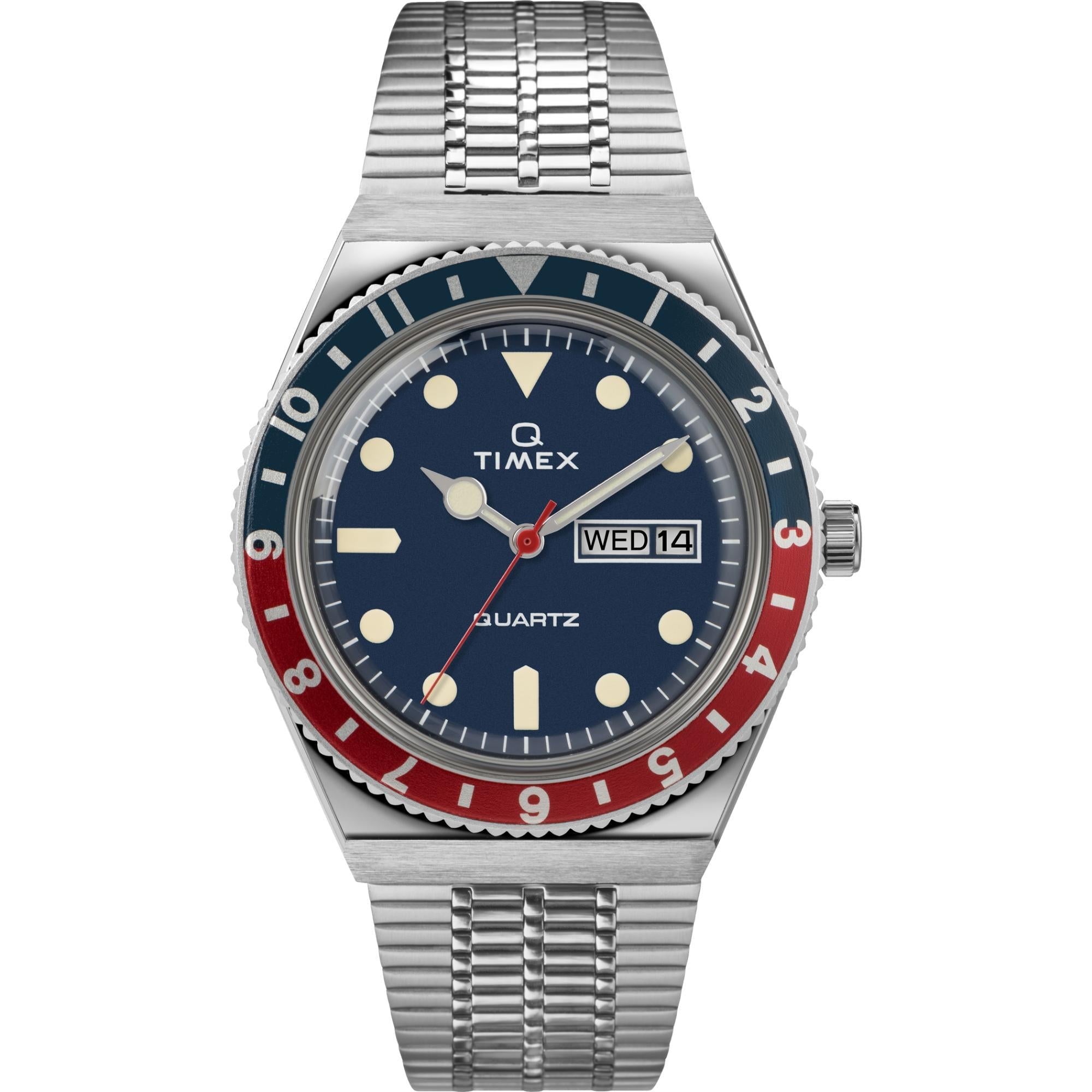 Timex Q Diver Blue Dial Stainless Steel Strap Men’s Watch TW2T80700