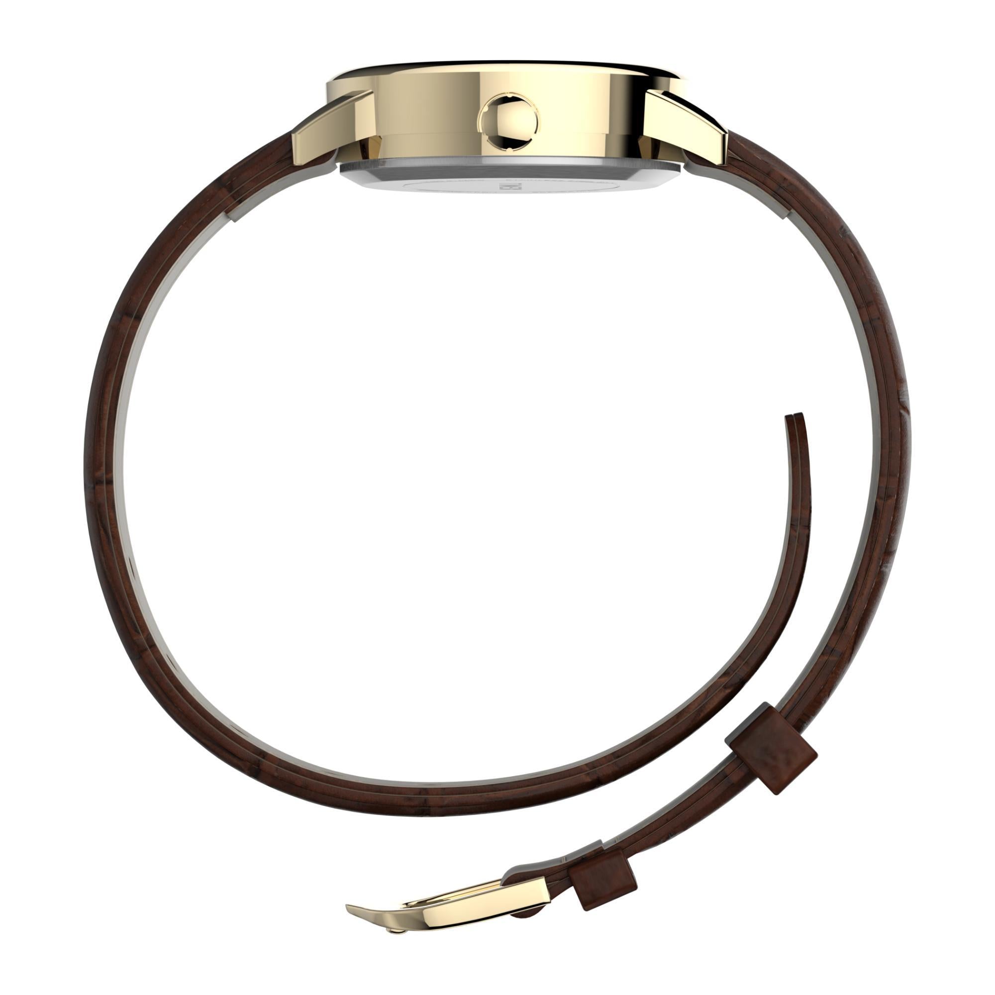 Timex Cream Dial Brown Leather Strap Women's Watch T20071