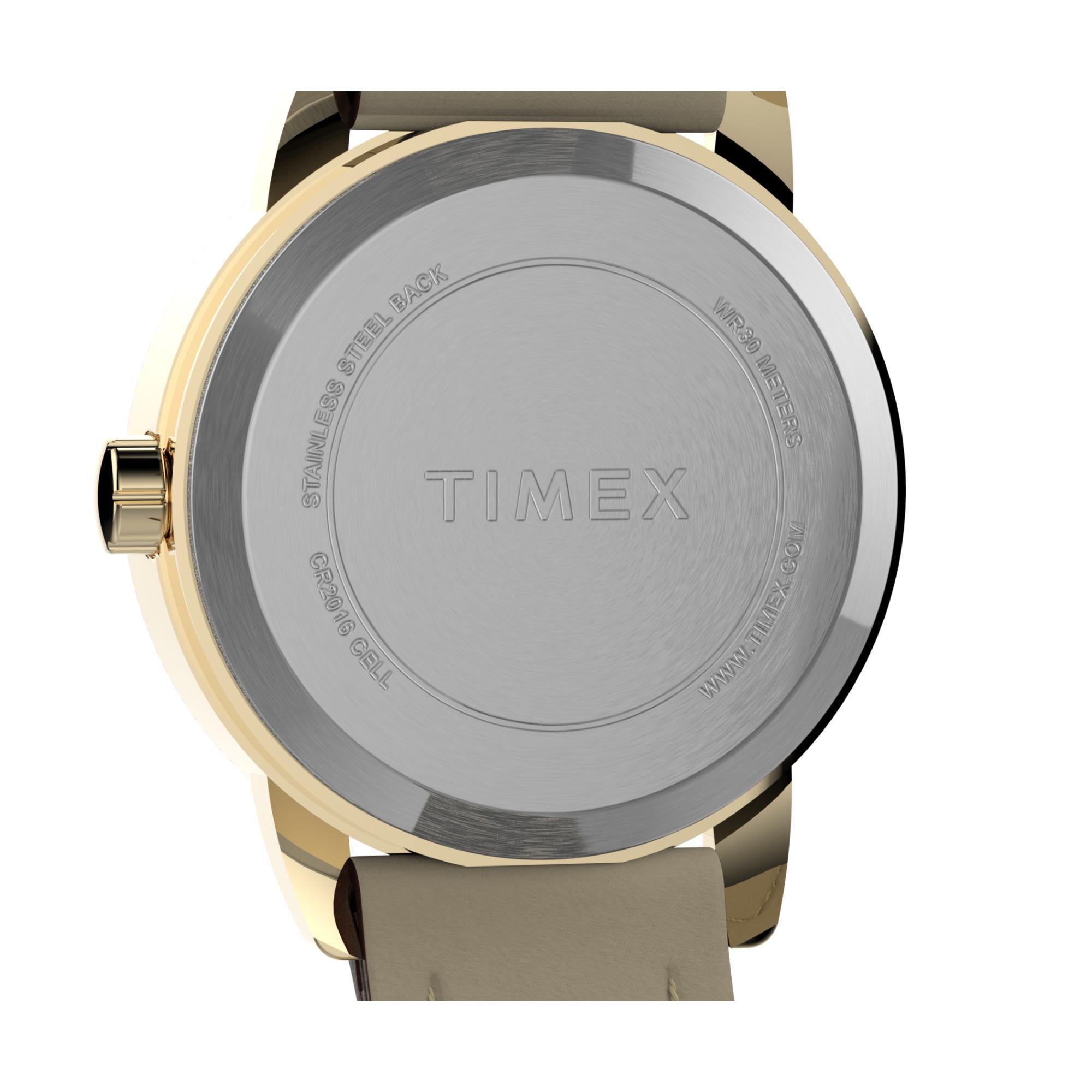 Timex Cream Dial Brown Leather Strap Women's Watch T20071