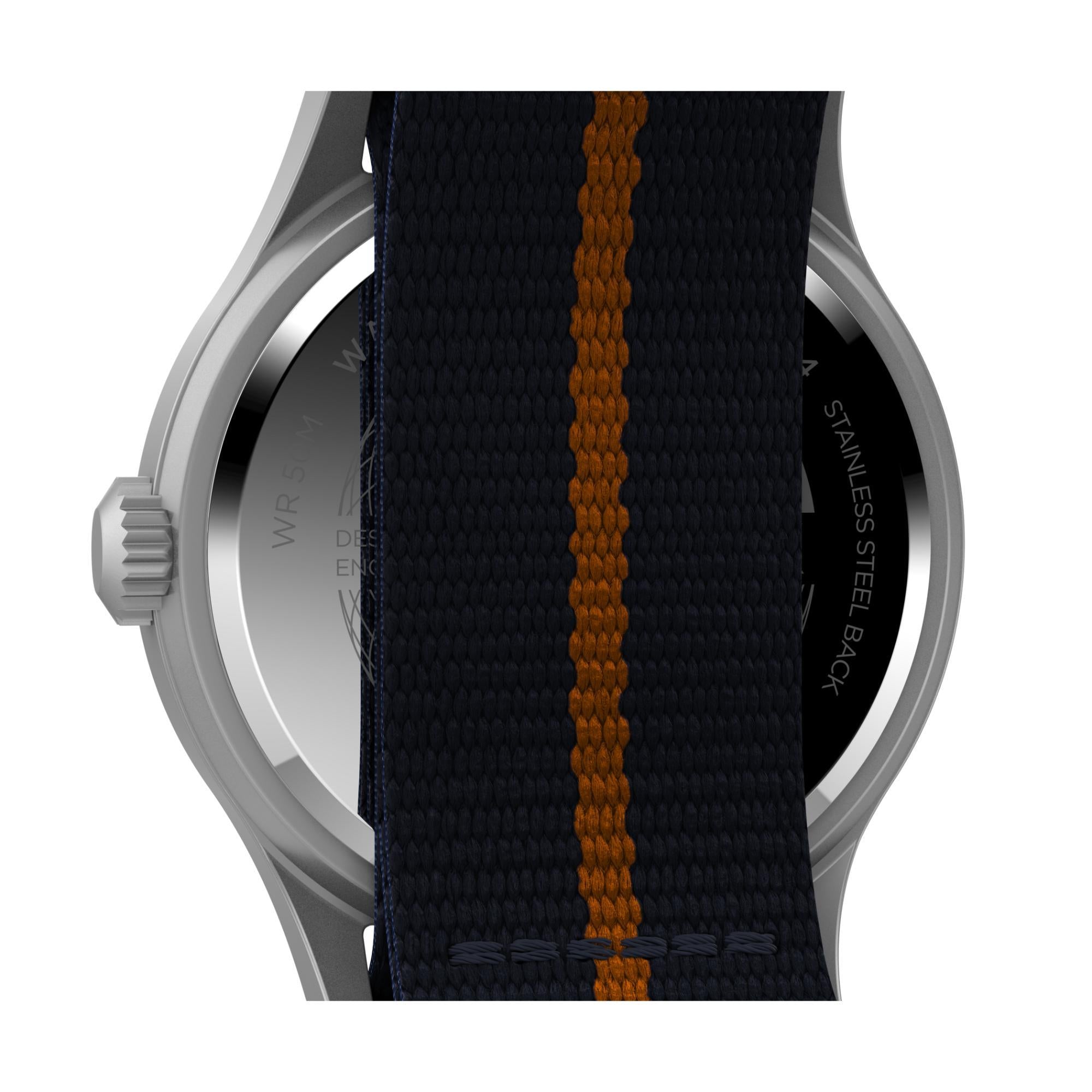 Timex Expedition North® Sierra IP Silver Case White Dial Blue Fabric Strap Men’s Watch TW2V22800