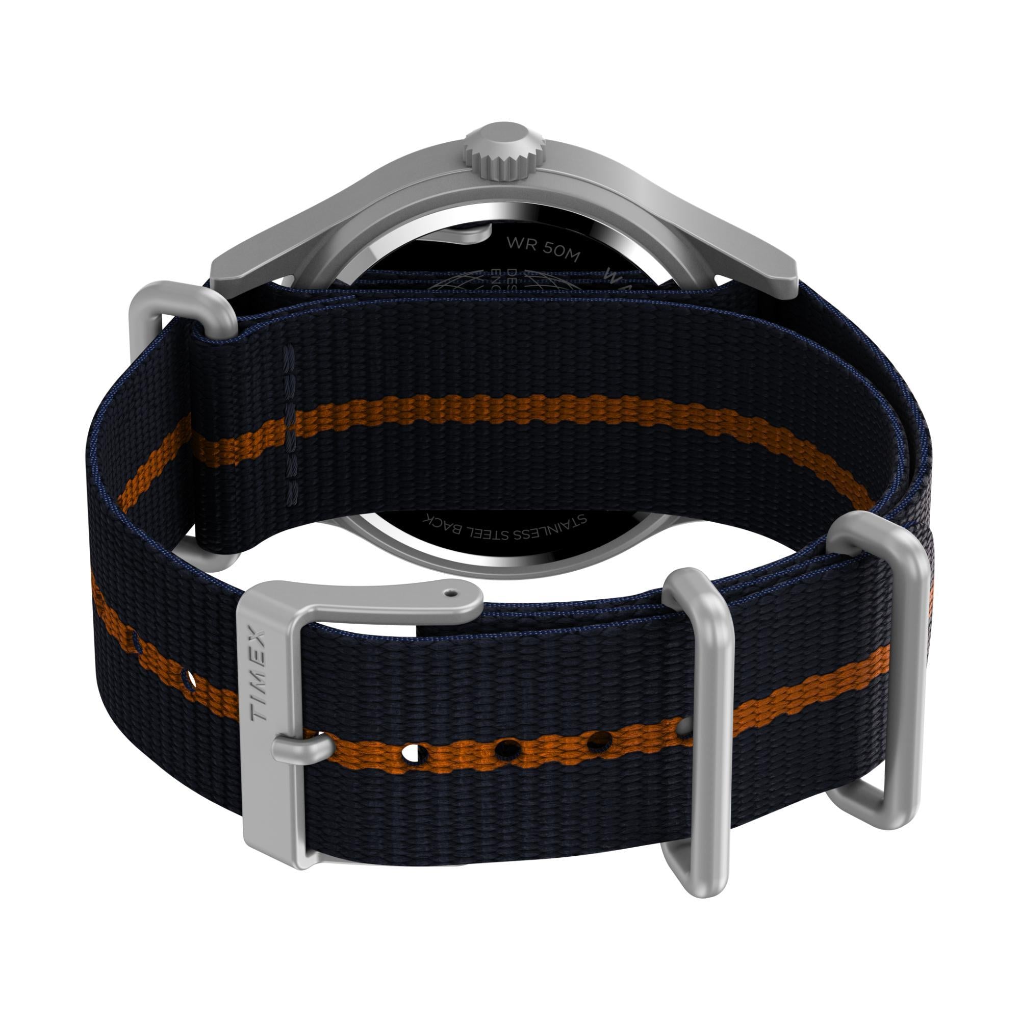 Timex Expedition North® Sierra IP Silver Case White Dial Blue Fabric Strap Men’s Watch TW2V22800