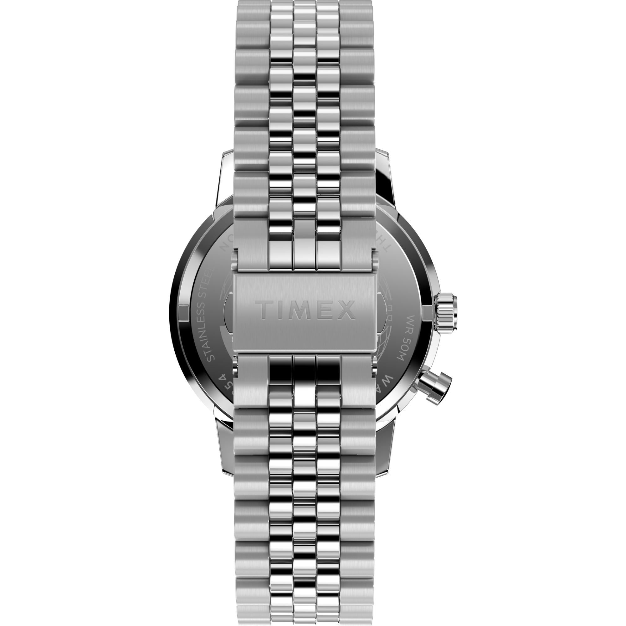 Timex Marlin Quartz Moon Phase Stainless Steel Case Blue Dial Bracelet Men’s Watch TW2W51300