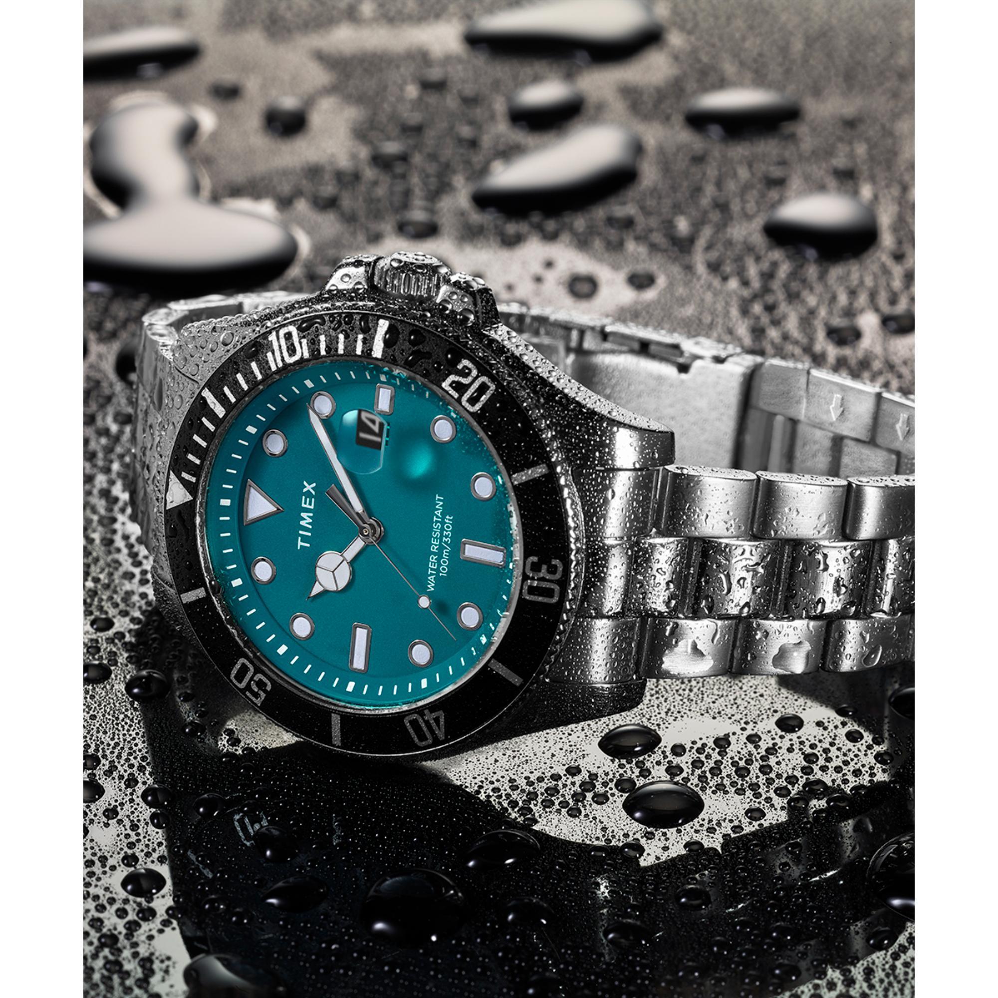 Timex Harborside Coast Green Dial Stainless Steel Strap Men's Watch TW2V91900