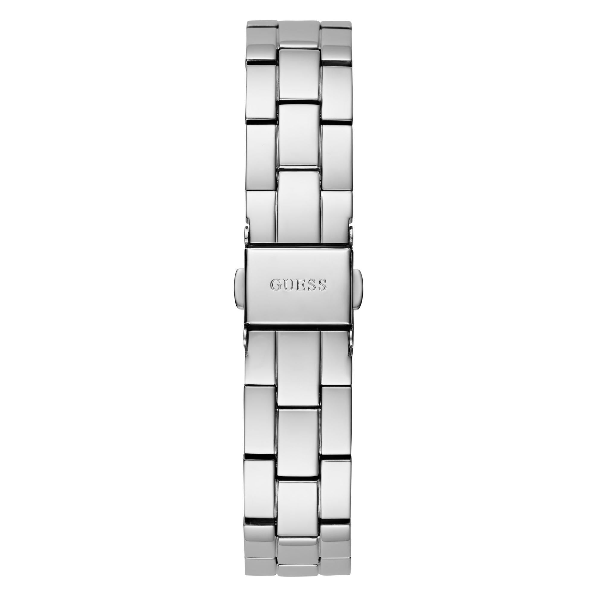 GUESS Silver Tone Date Stainless Steel Silver Dial Ladies Watch GW0657L1