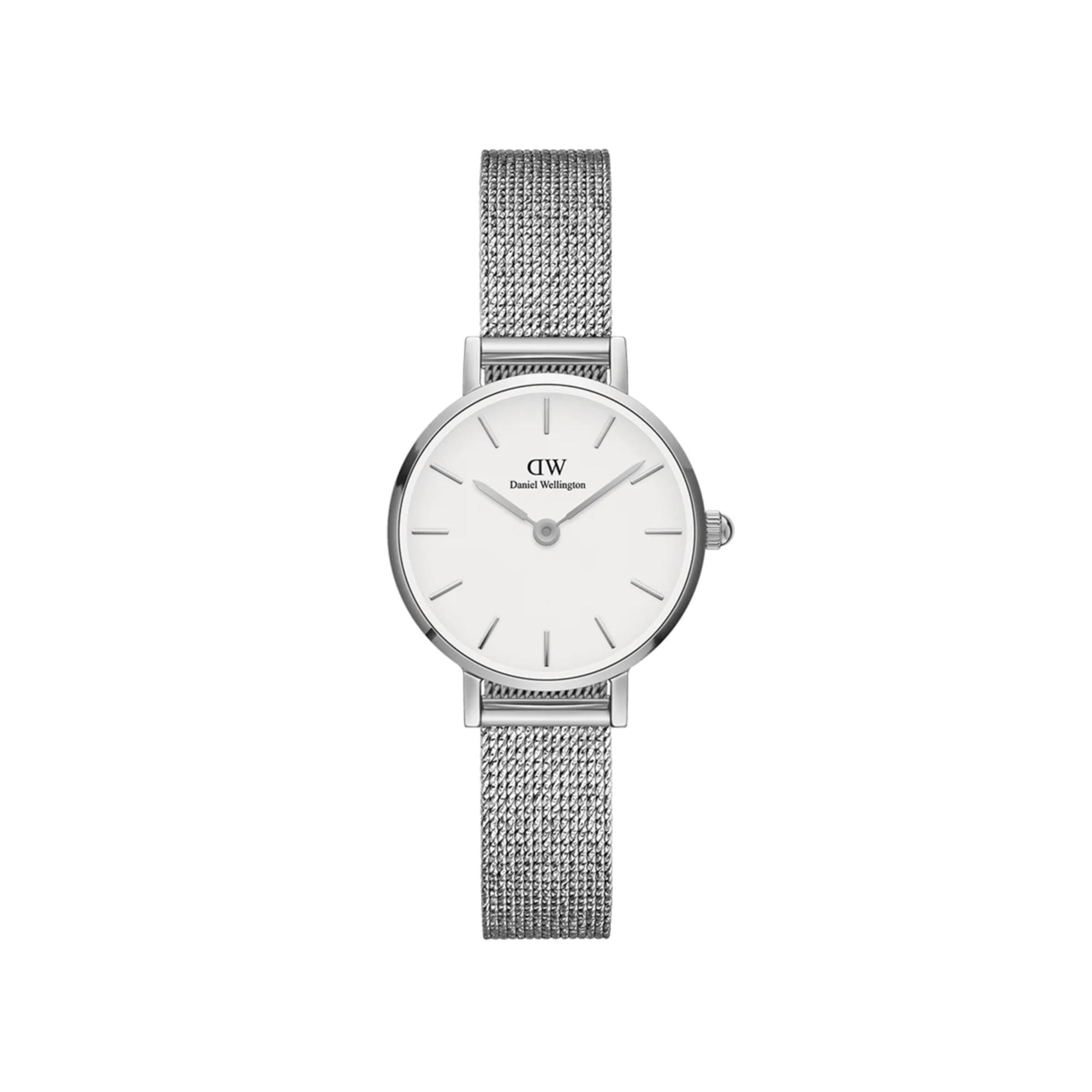 Daniel Wellington Petite Pressed Sterling Silver White Dial Women’s Watch DW00100442