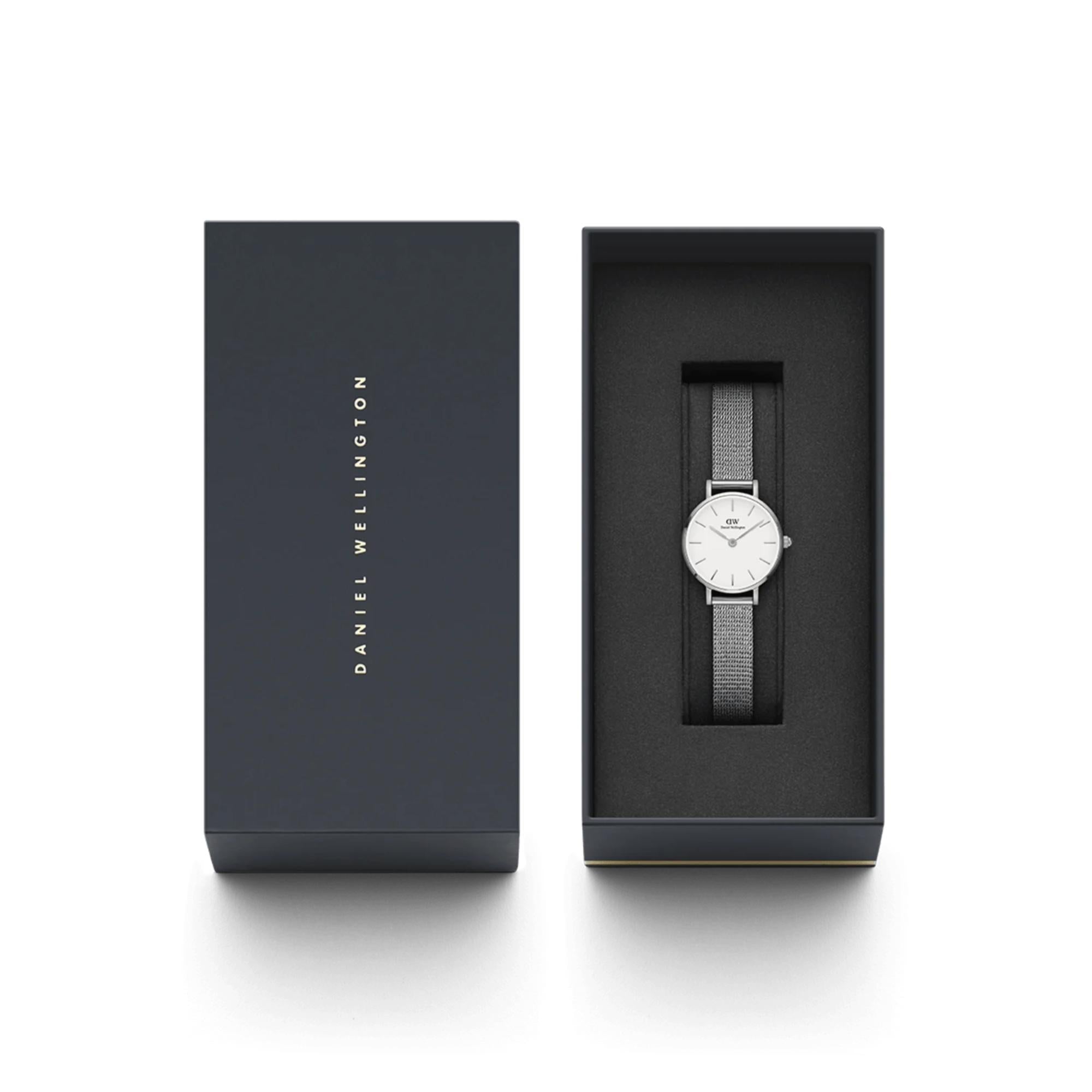 Daniel Wellington Petite Pressed Sterling Silver White Dial Women’s Watch DW00100442