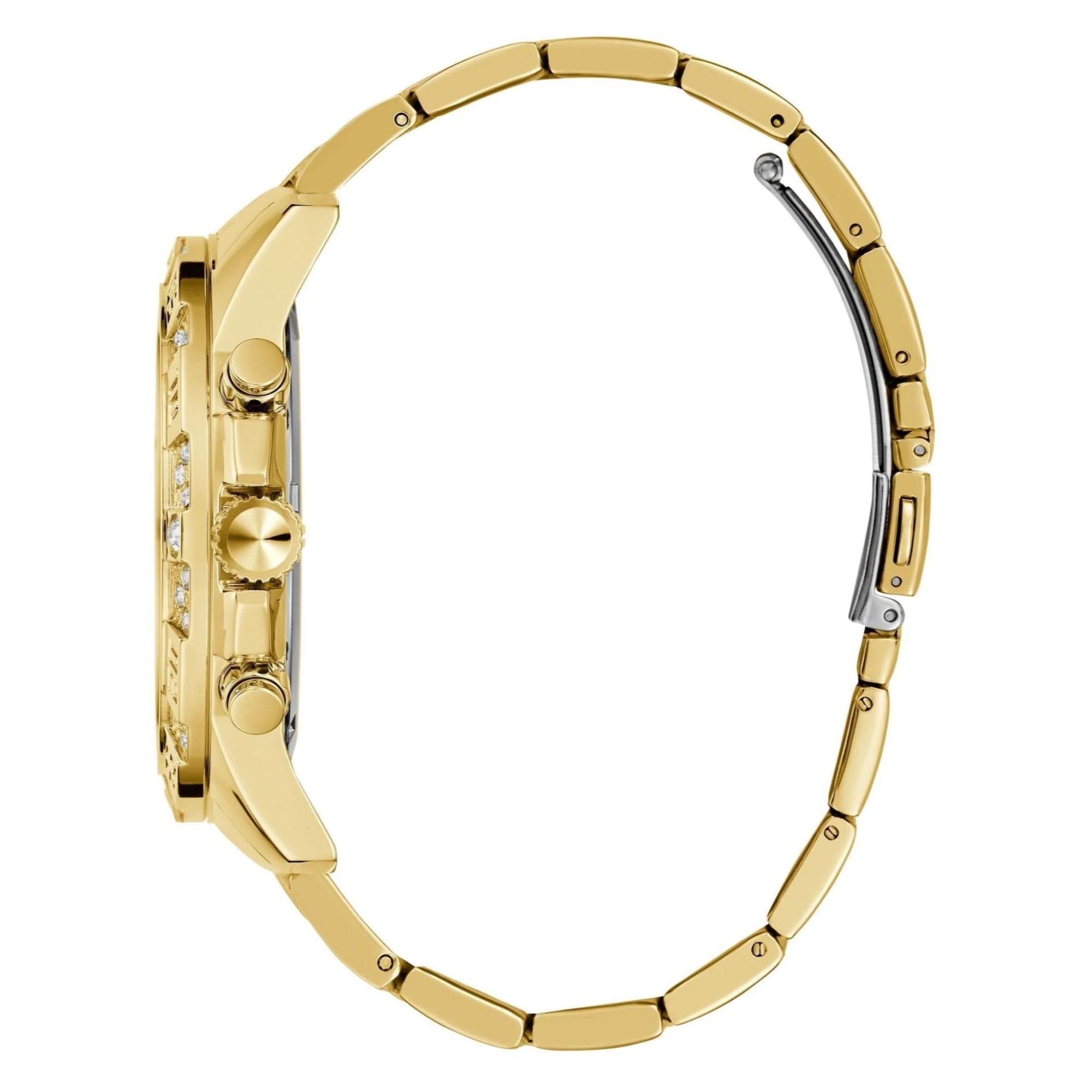 GUESS Majestic Gold Tone Stainless Steel Strap Champagne Dial Men’s Watch GW0796G2