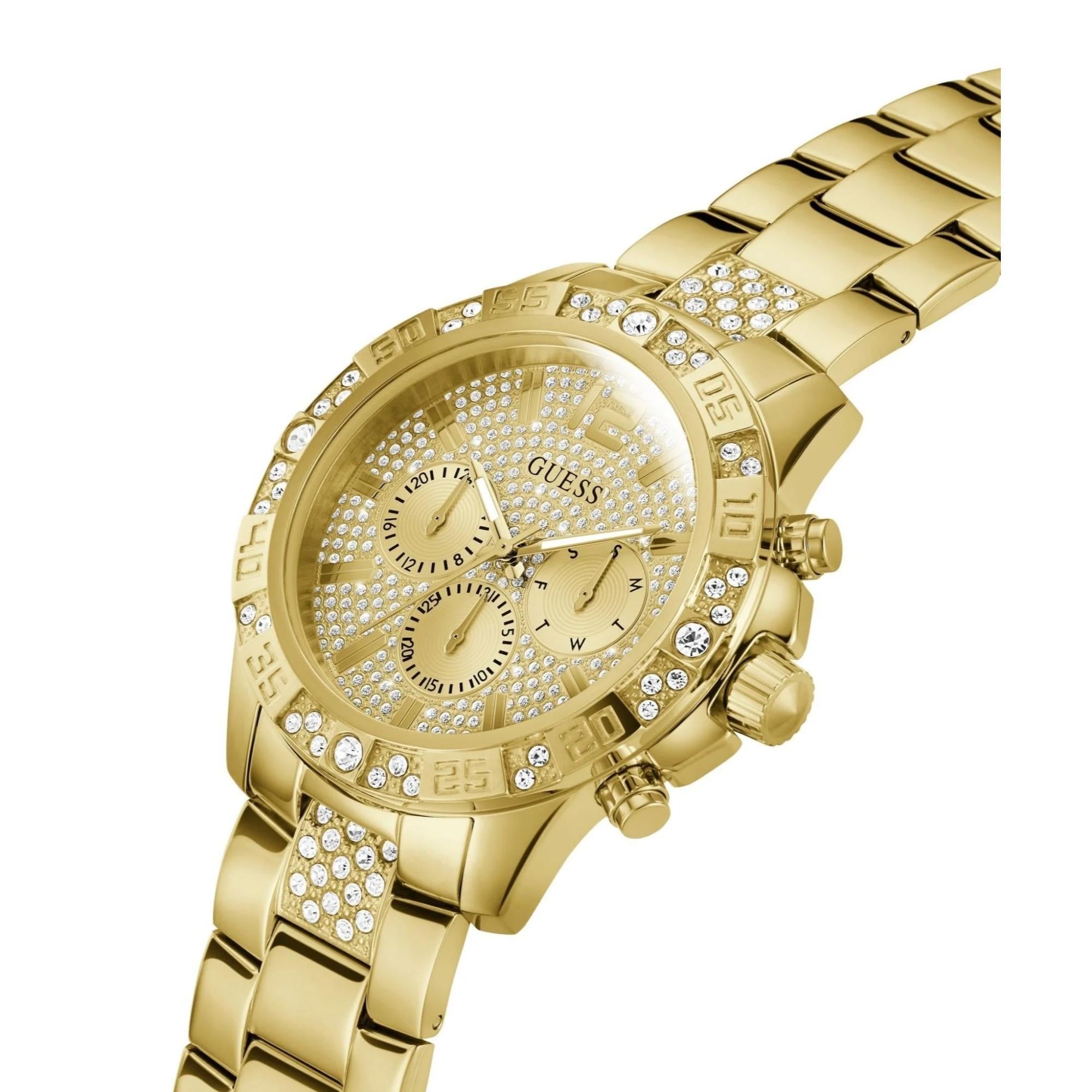 GUESS Majestic Gold Tone Stainless Steel Strap Champagne Dial Men’s Watch GW0796G2