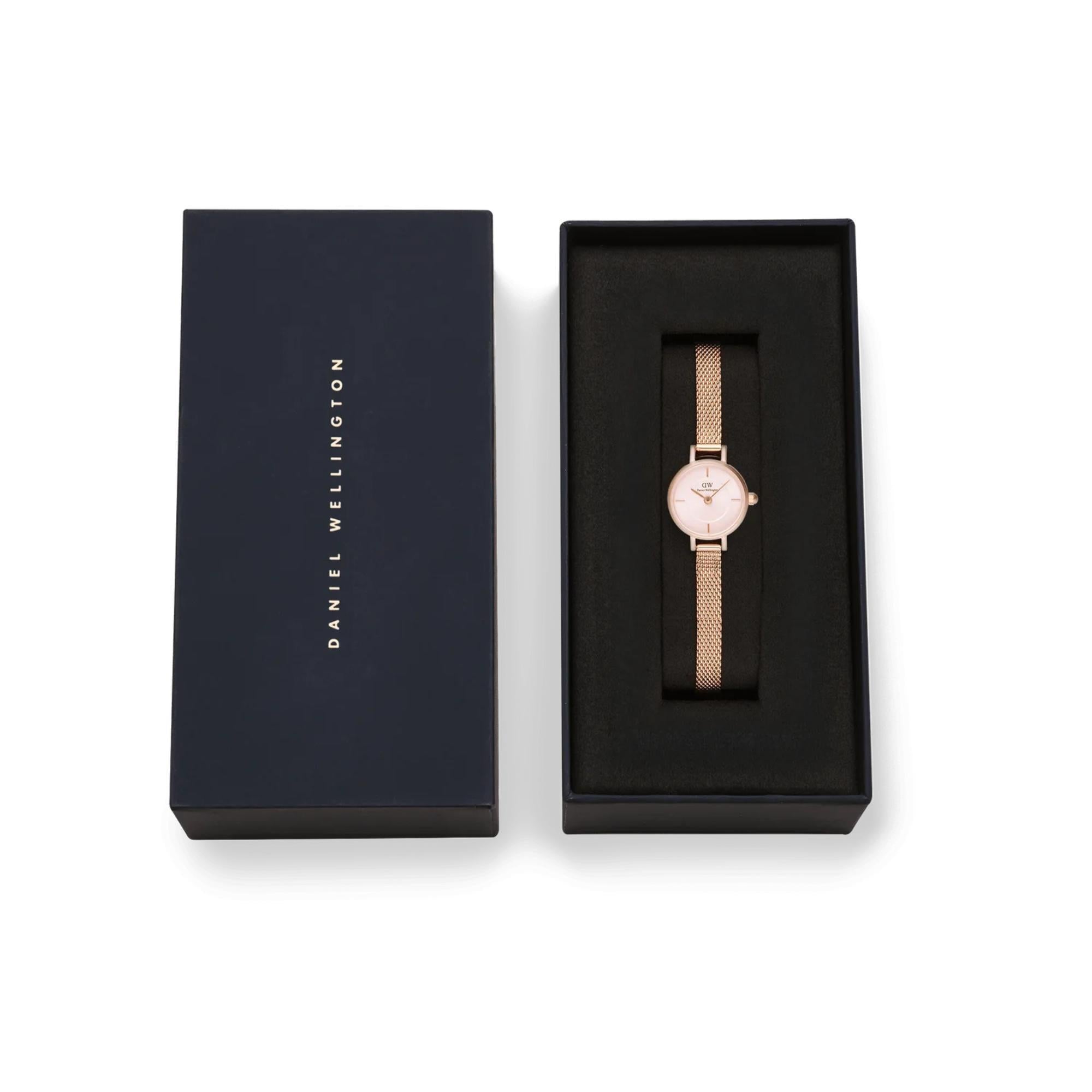 Daniel Wellington Petite Mini Melrose Pink Dial Stainless Steel Strap Women’s Watch DW00100743