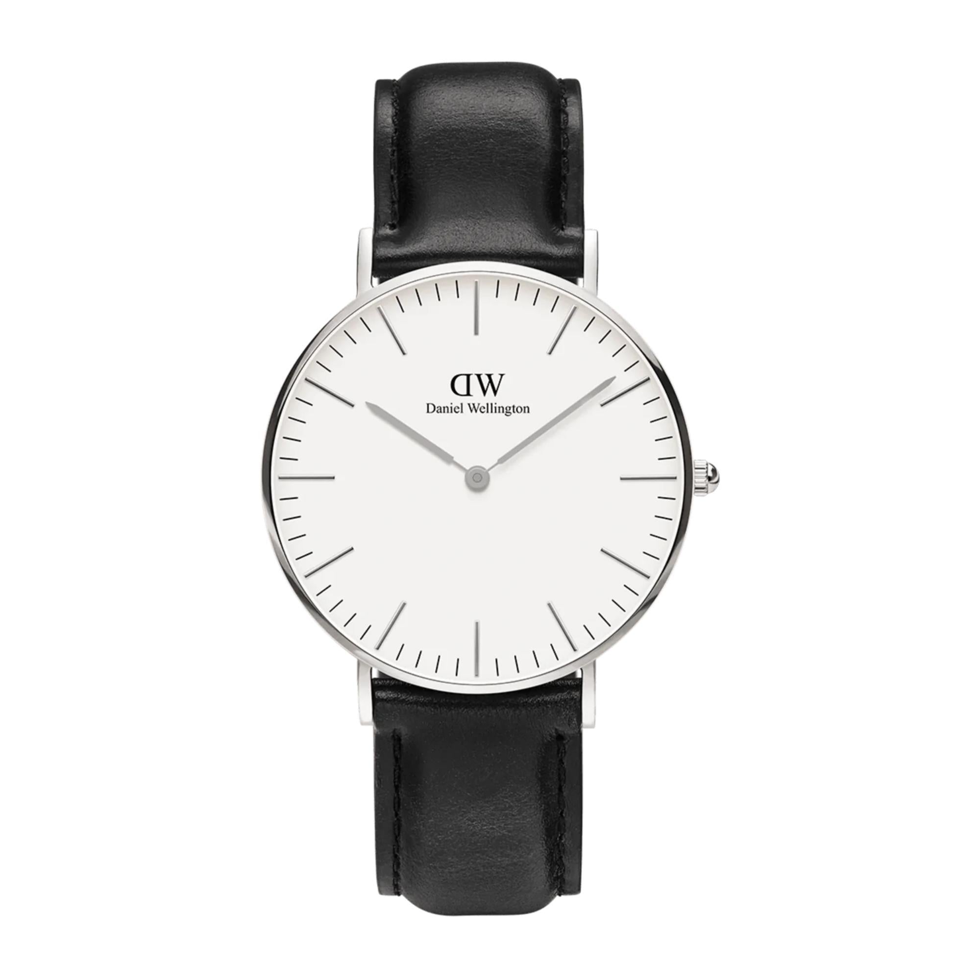 Daniel Wellington Classic Sheffield Silver White Dial Leather Strap Unisex Watch DW00100053