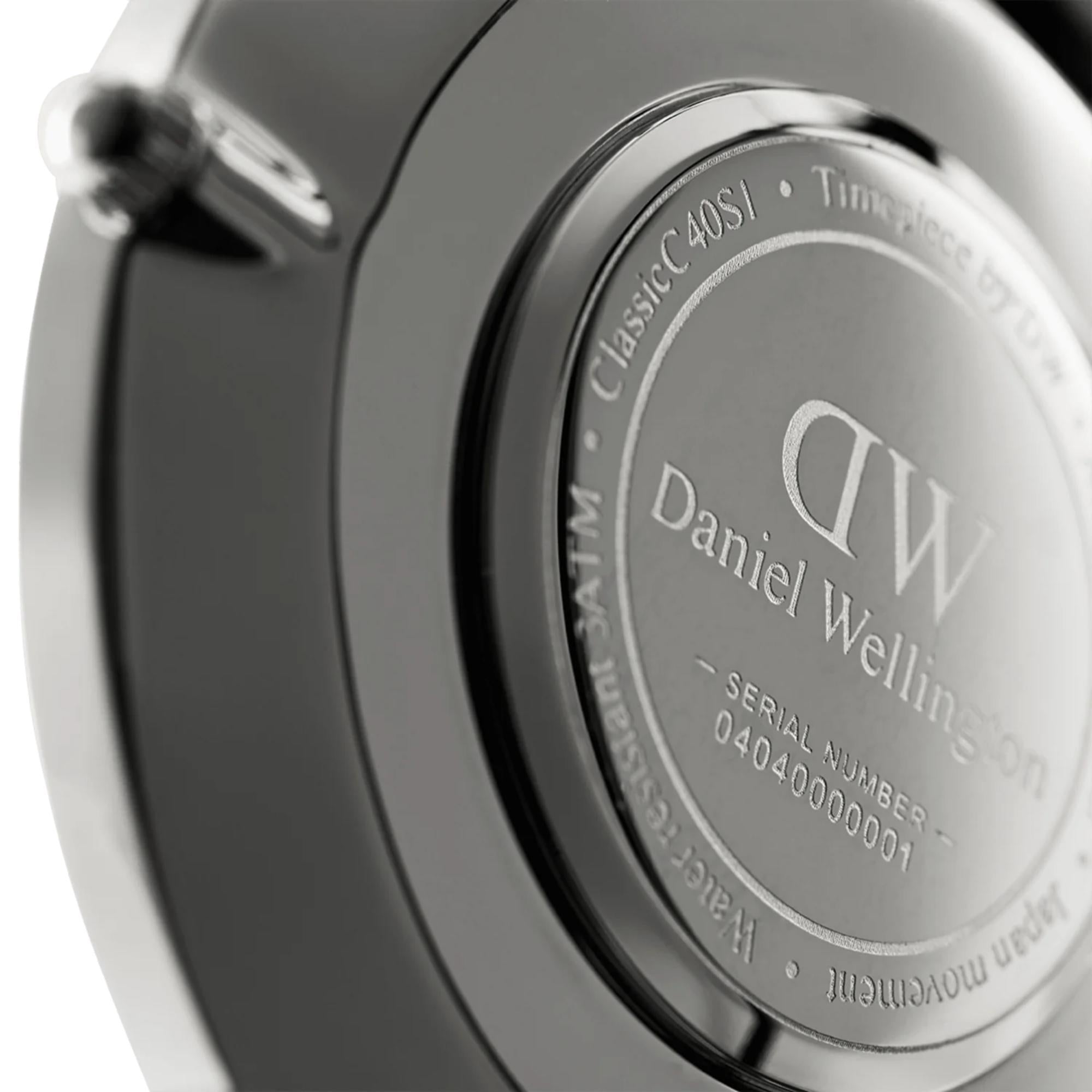 Daniel Wellington Classic Sheffield Silver White Dial Leather Strap Unisex Watch DW00100053