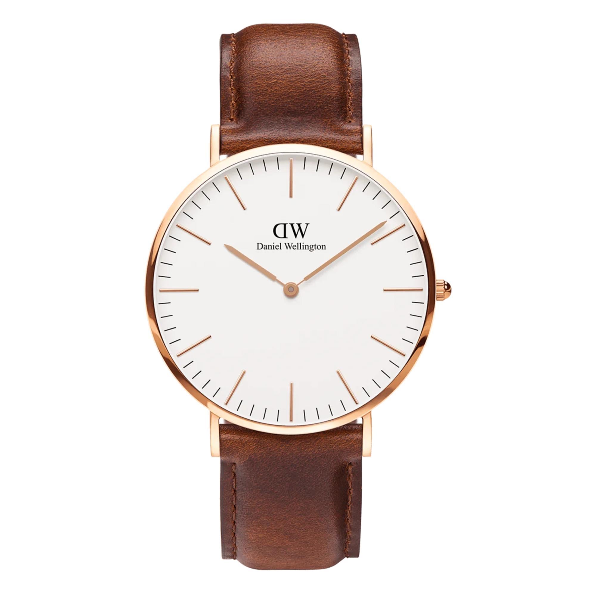 Daniel Wellington Classic White Dial Leather Strap Men’s Watch DW00100006