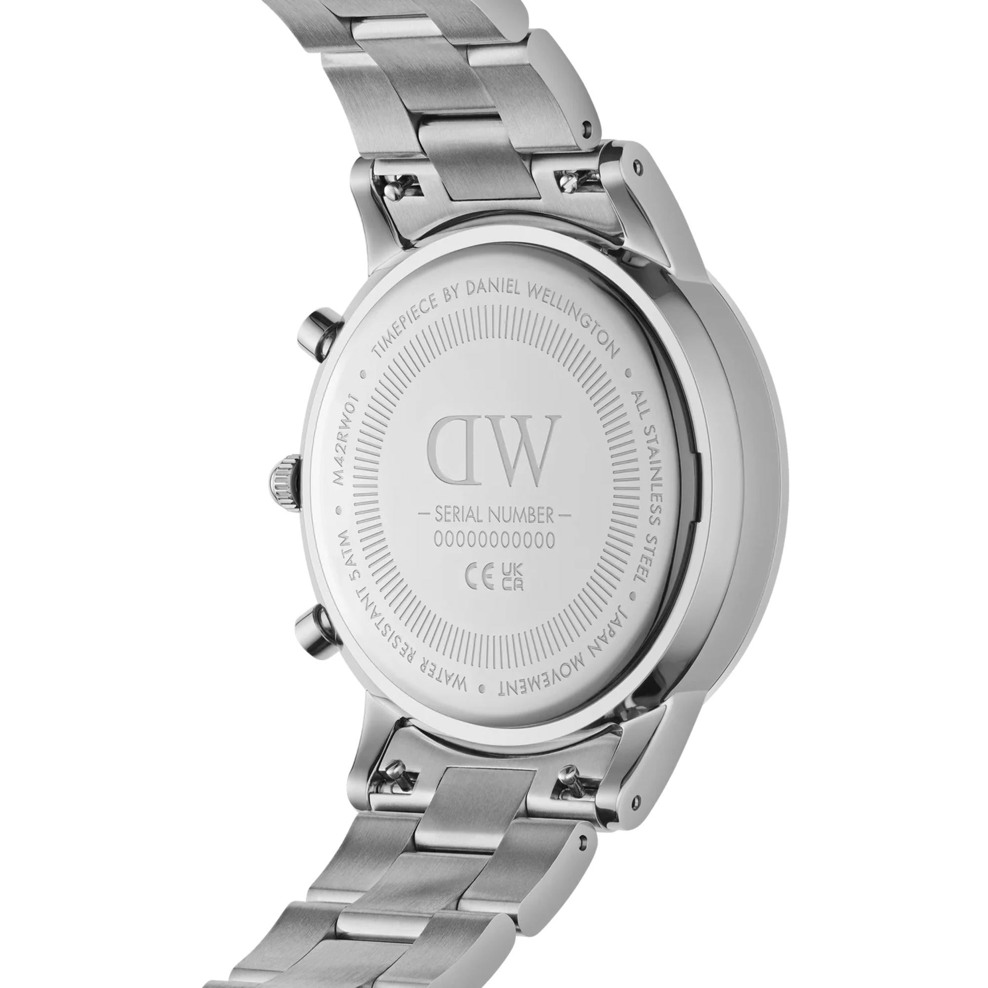 Daniel Wellington Iconic Chronograph Blue Dial Stainless Steel Strap Men’s Watch DW00100644