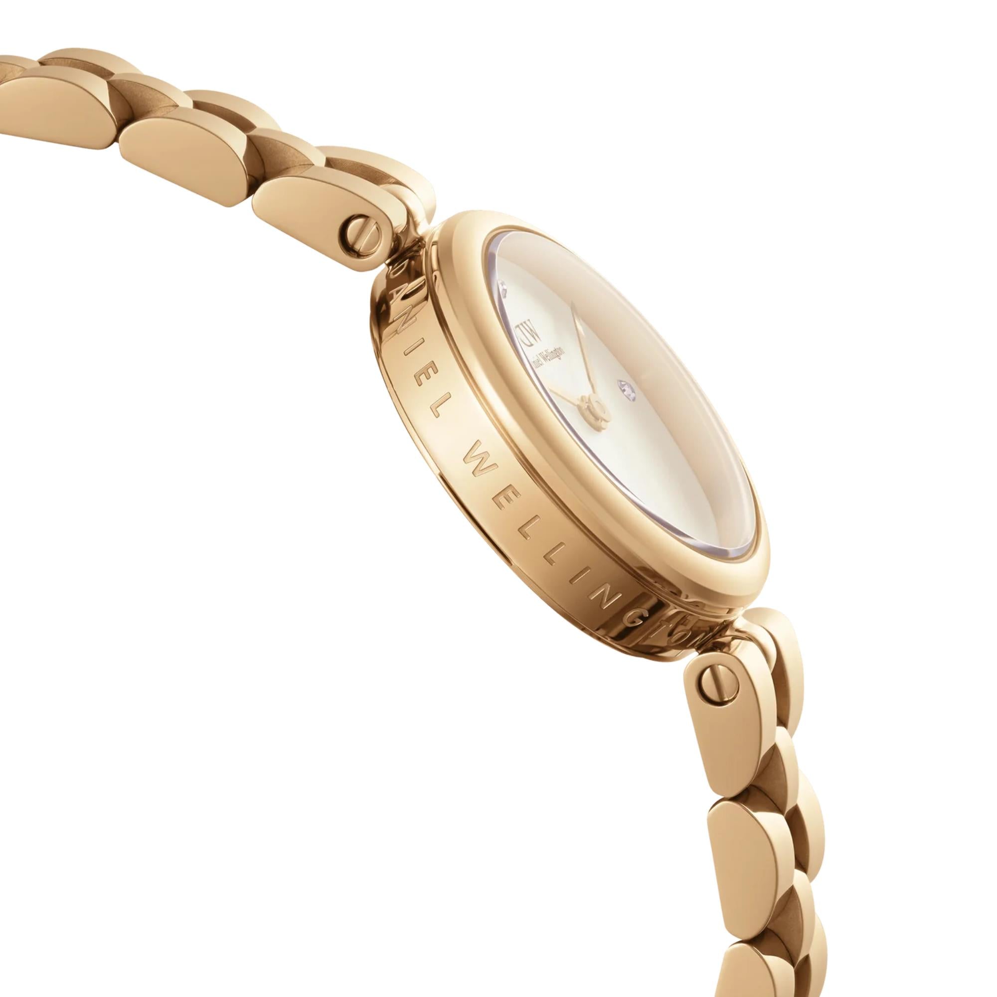 Daniel Wellington Elan Lumine Gold White Dial Stainless Steel Strap Women's Watch DW00100715