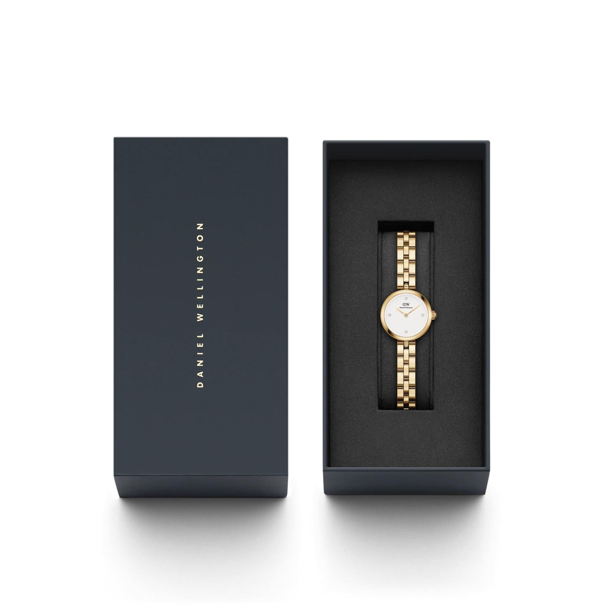 Daniel Wellington Elan Lumine Gold White Dial Stainless Steel Strap Women's Watch DW00100715