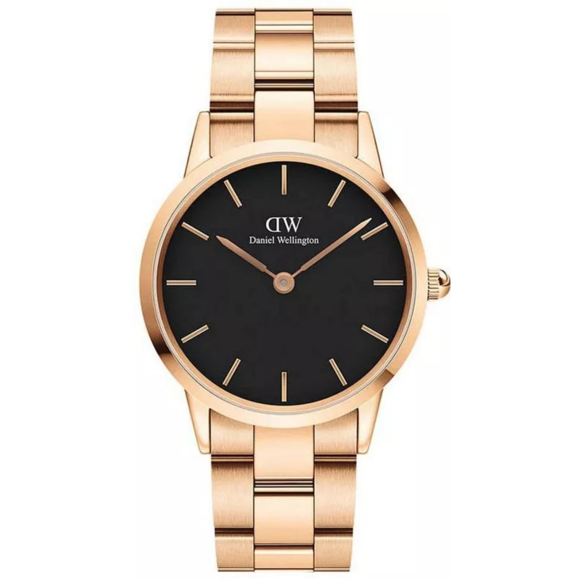Daniel Wellington Iconic Link Rose Gold Black Dial Men’s Watch DW00100212