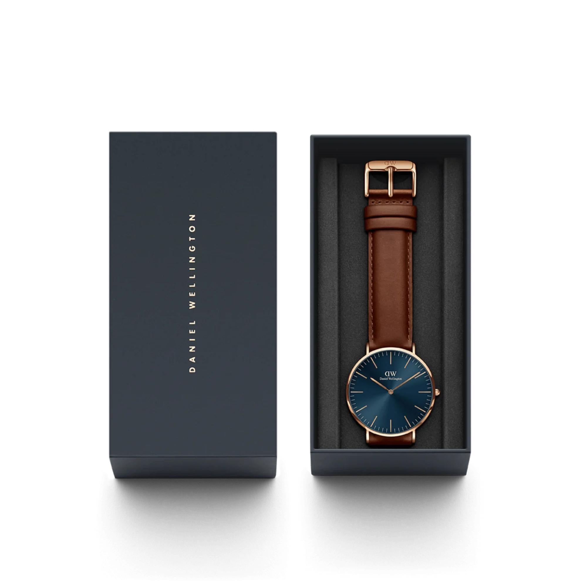 Daniel Wellington Classic Blue Dial Leather Strap Men’s Watch DW00100626