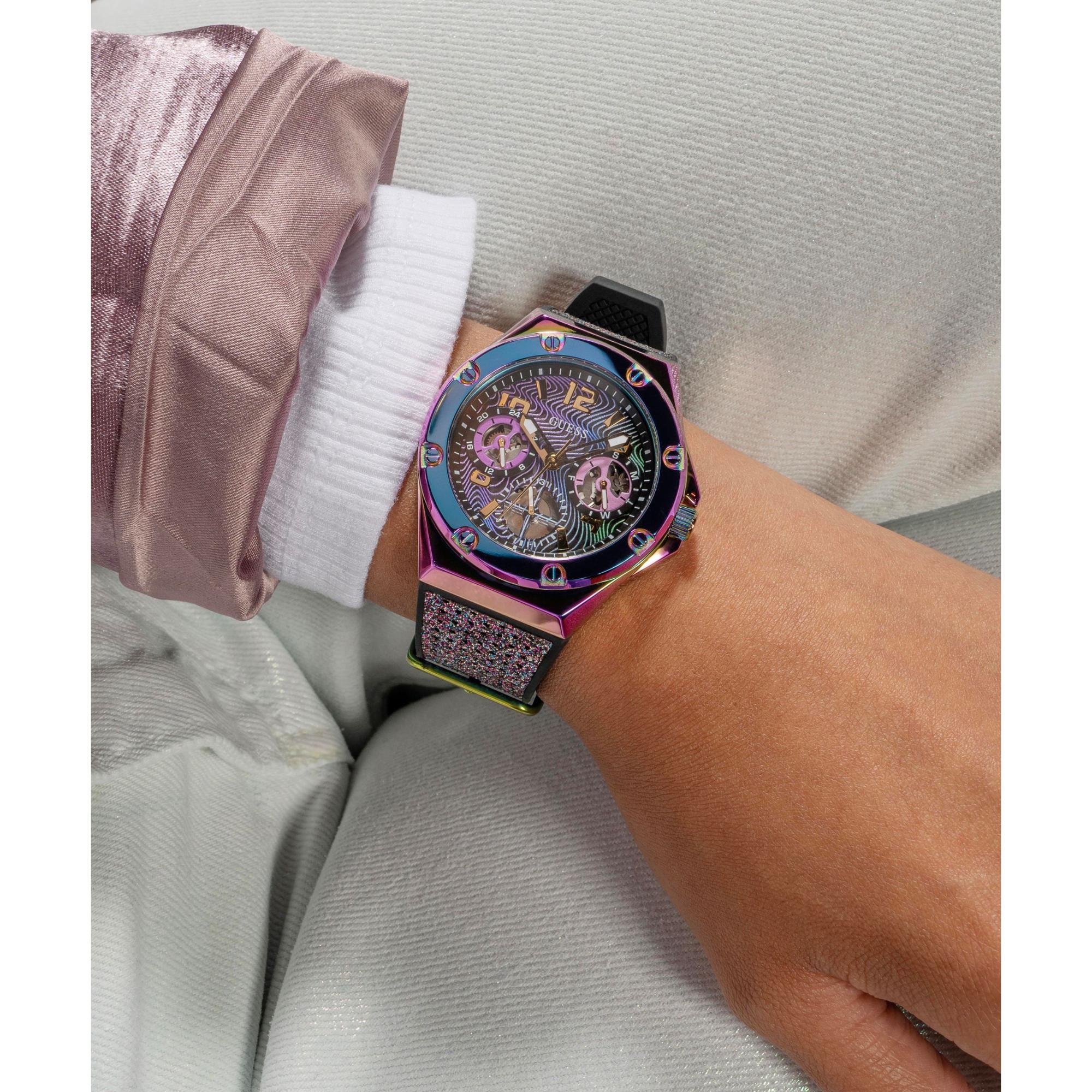 GUESS 2-Tone Iridescent Multi-Function Multicoloured Dial Ladies Watch GW0620L4