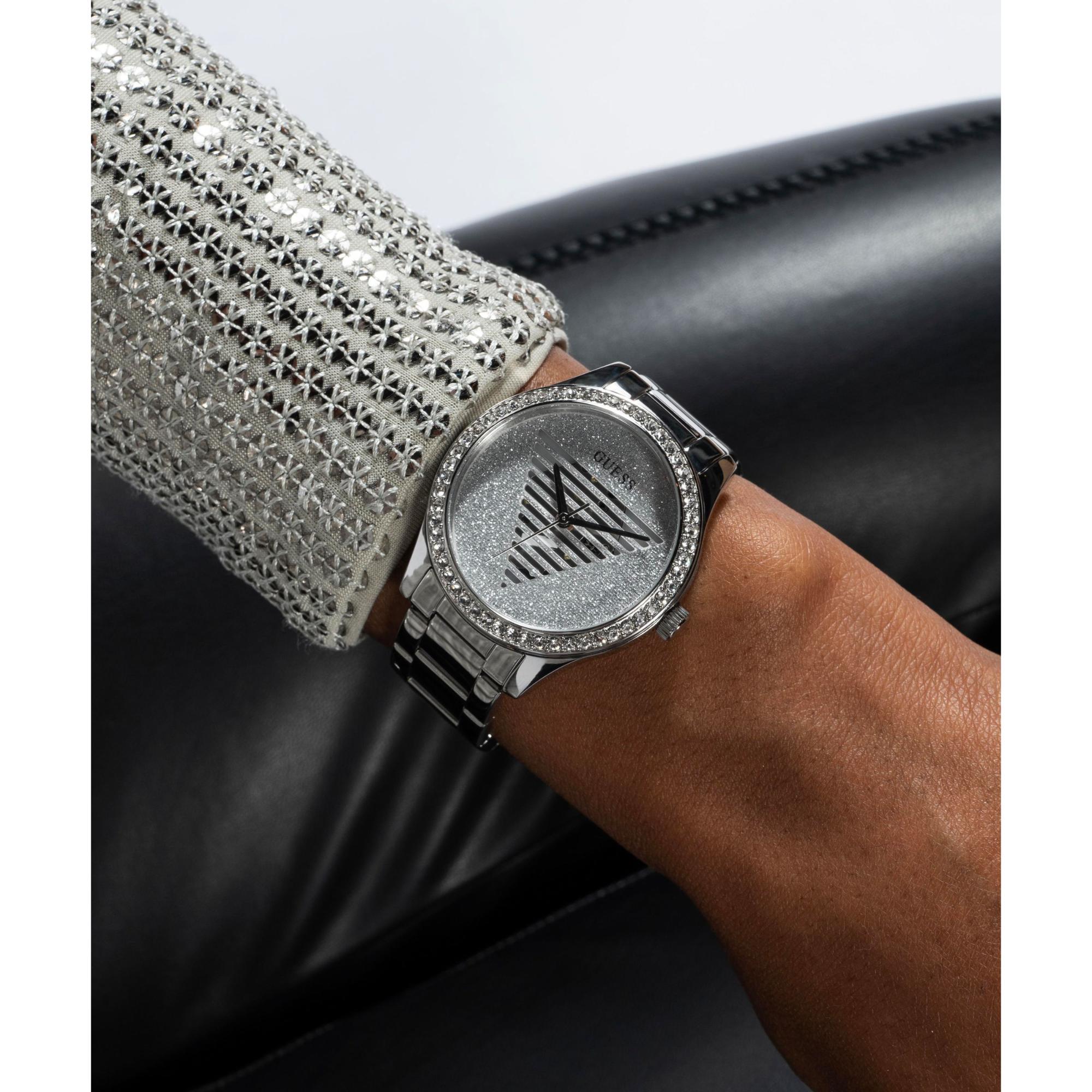 GUESS Silver Dial Analog with Stainless Steel Strap Ladies Watch GW0605L1