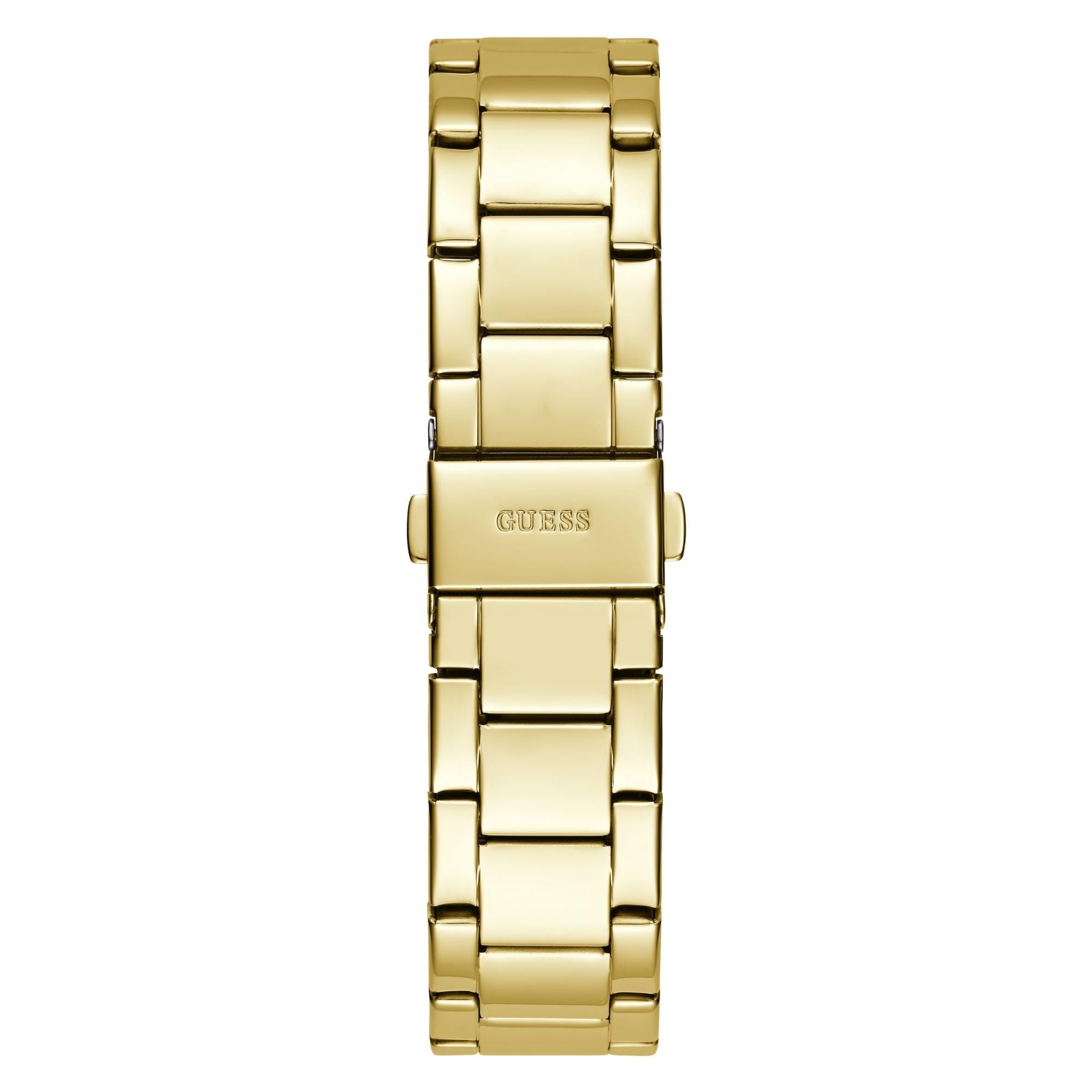 GUESS Gold Tone Analog Champagne Dial with Stainless Steel Strap Ladies Watch GW0605L2