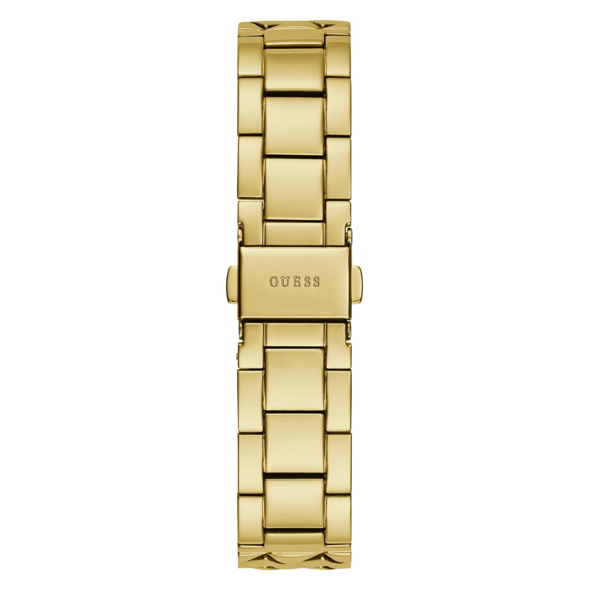 GUESS Gold Tone Analog Gold Dial with Elegant Crystal Accents Ladies Watch GW0613L2