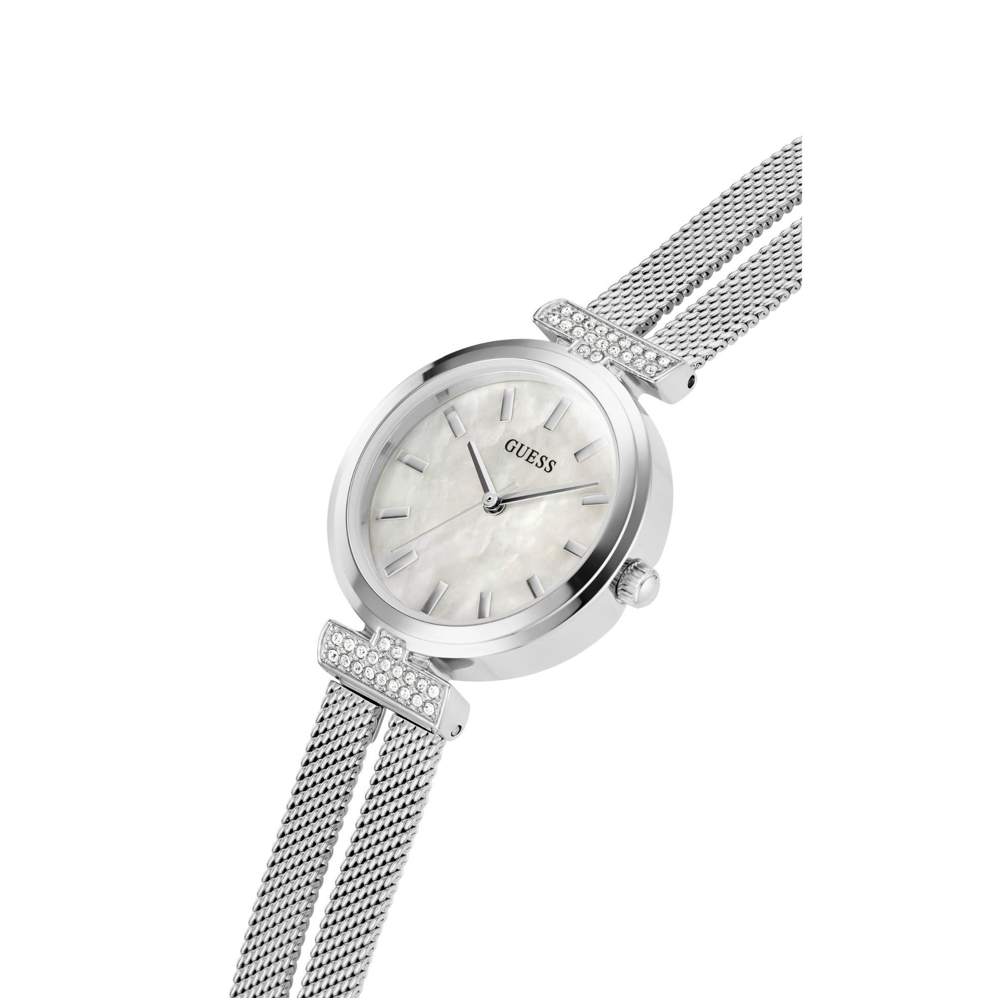 GUESS Ladies Array Mother of Pearl Dial Stainless Steel Strap Watch GW0471L1