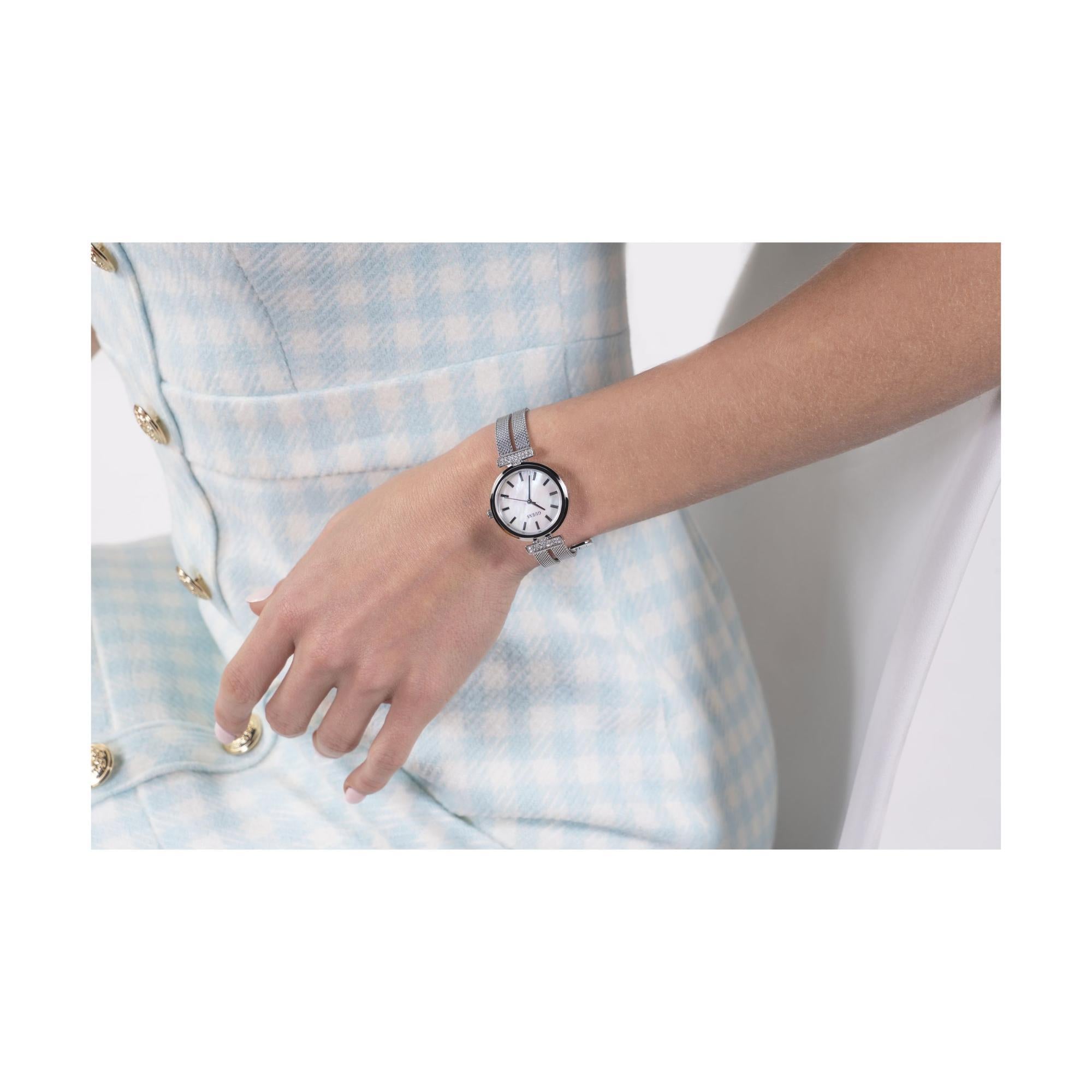 GUESS Ladies Array Mother of Pearl Dial Stainless Steel Strap Watch GW0471L1