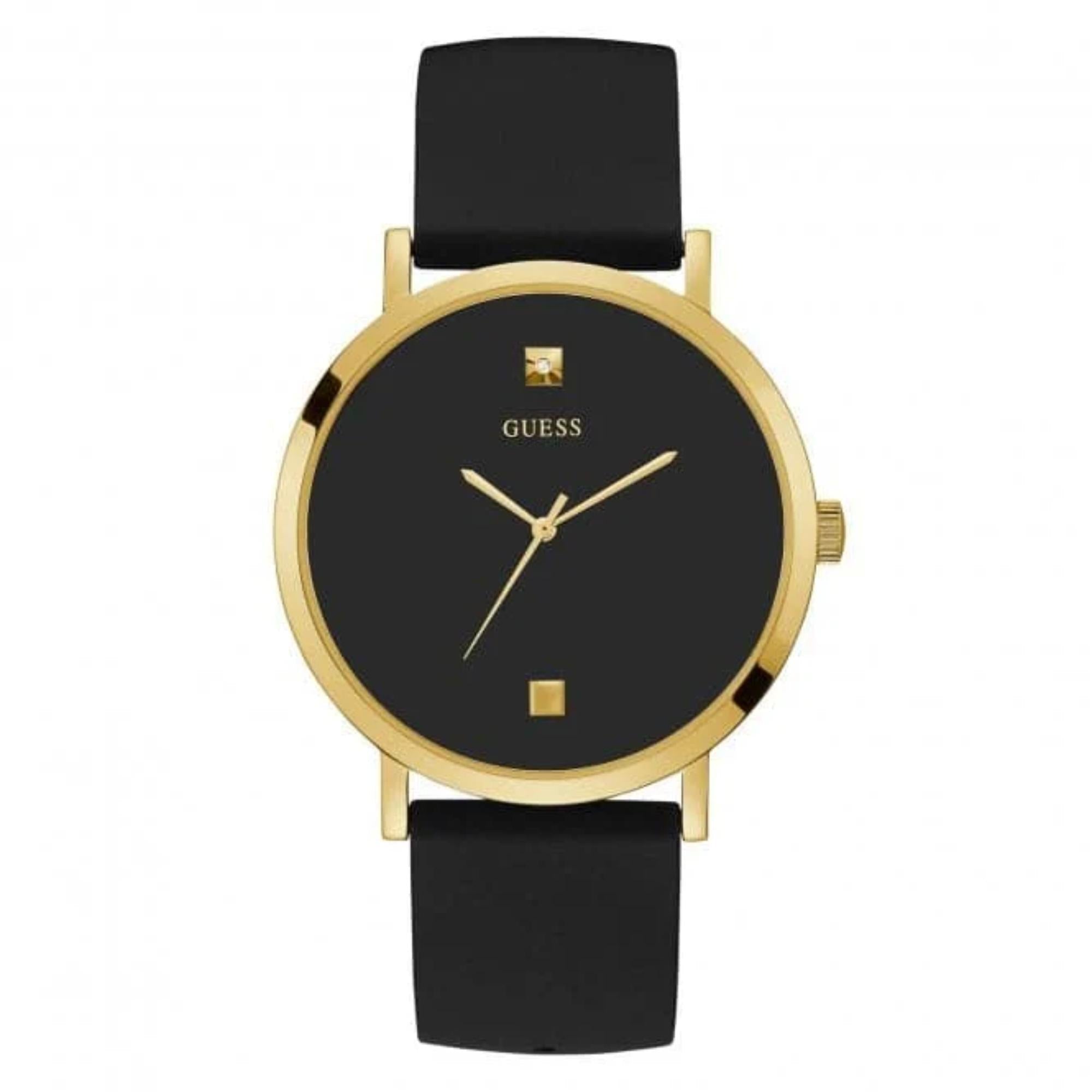GUESS Men's Dress Stainless Steel Black Dial Watch W1264G1