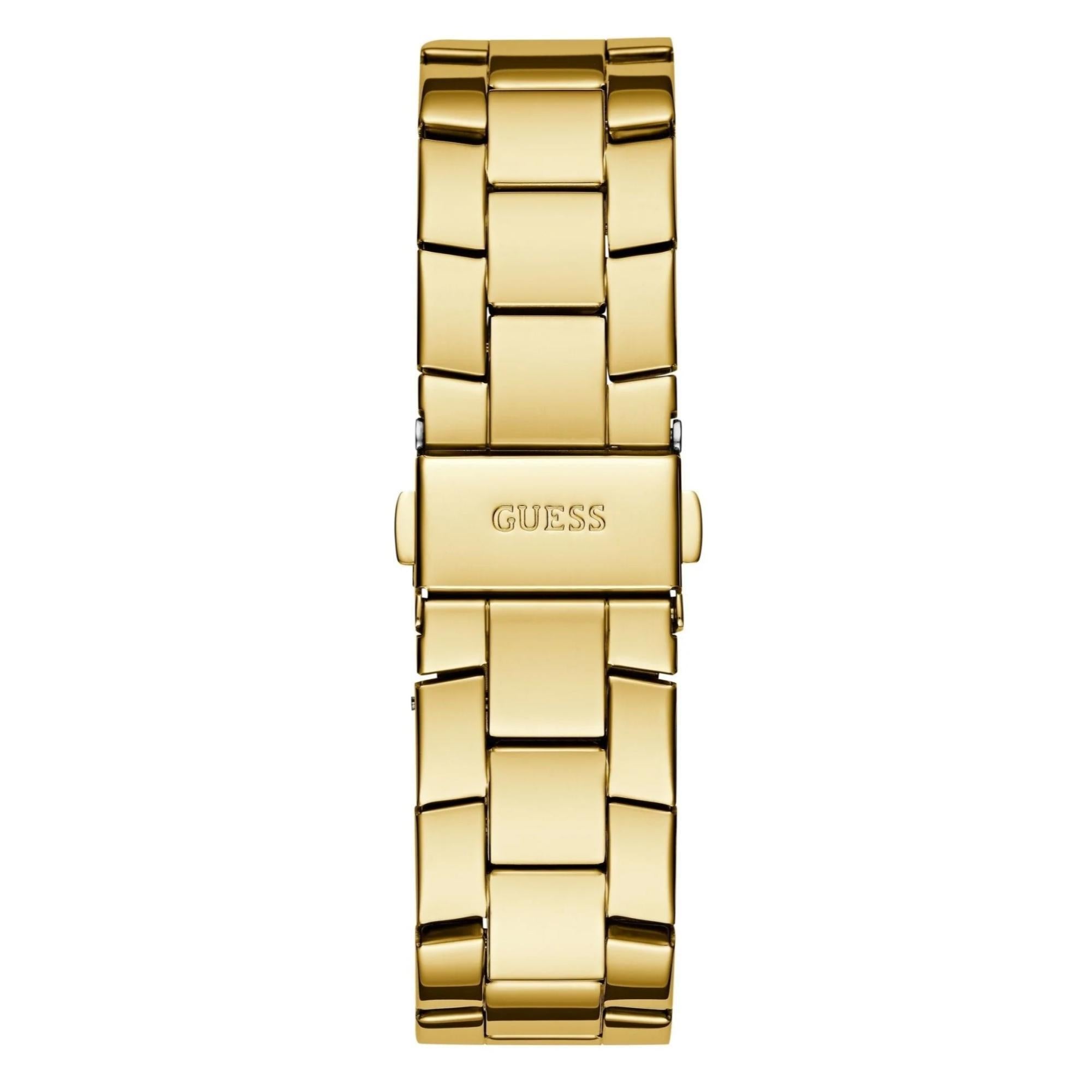 GUESS Ladies Majesty Gold Tone Stainless Steel Analog Champagne Dial Watch GW0771L2