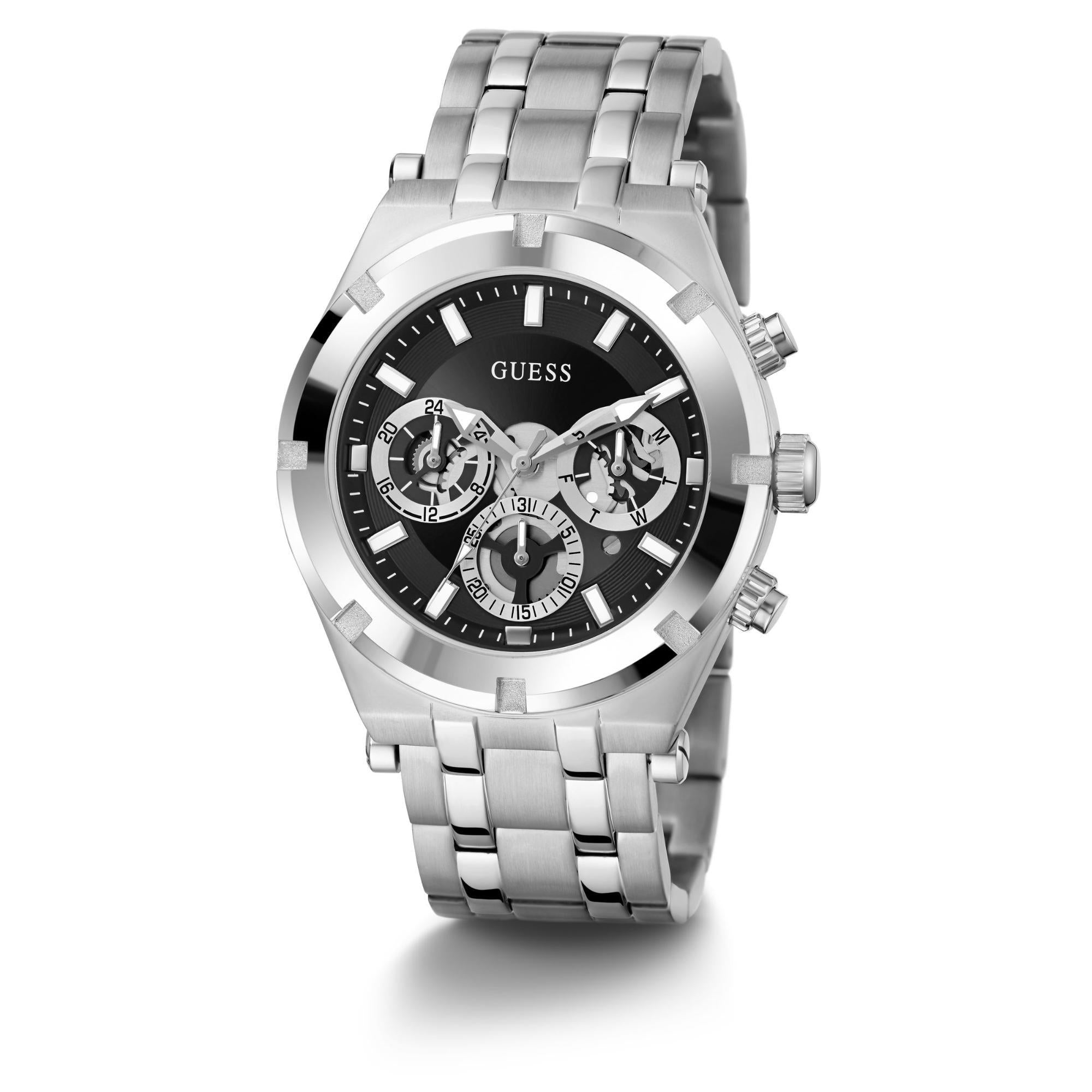 GUESS Multifunction Black Dial Stainless Steel Strap Men’s Watch GW0260G1