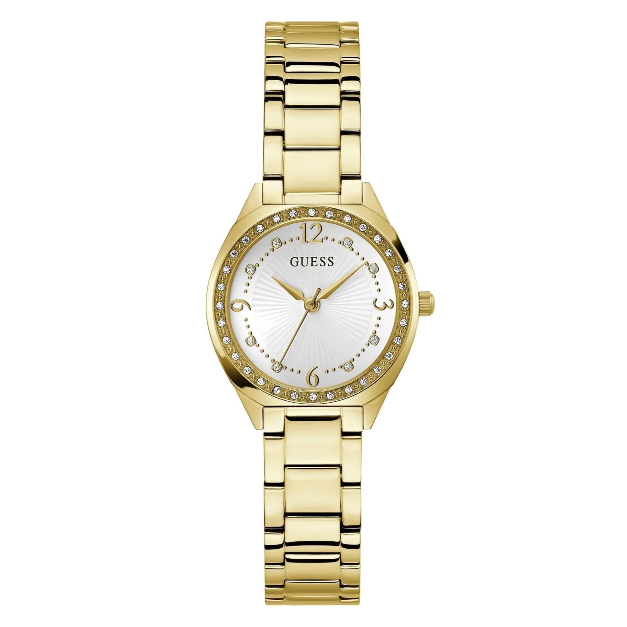 GUESS Gold Tone Analog White Dial Ladies Watch GW0767L2