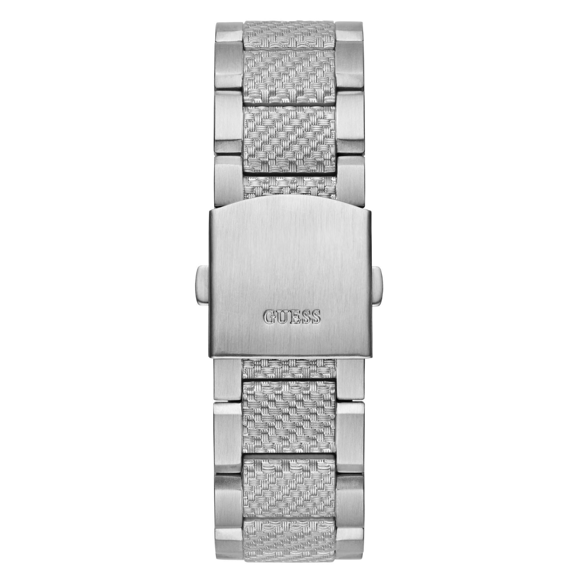 GUESS Silver-Tone Multi-Function Stainless Steel Grey Dial Men's Watch GW0636G1