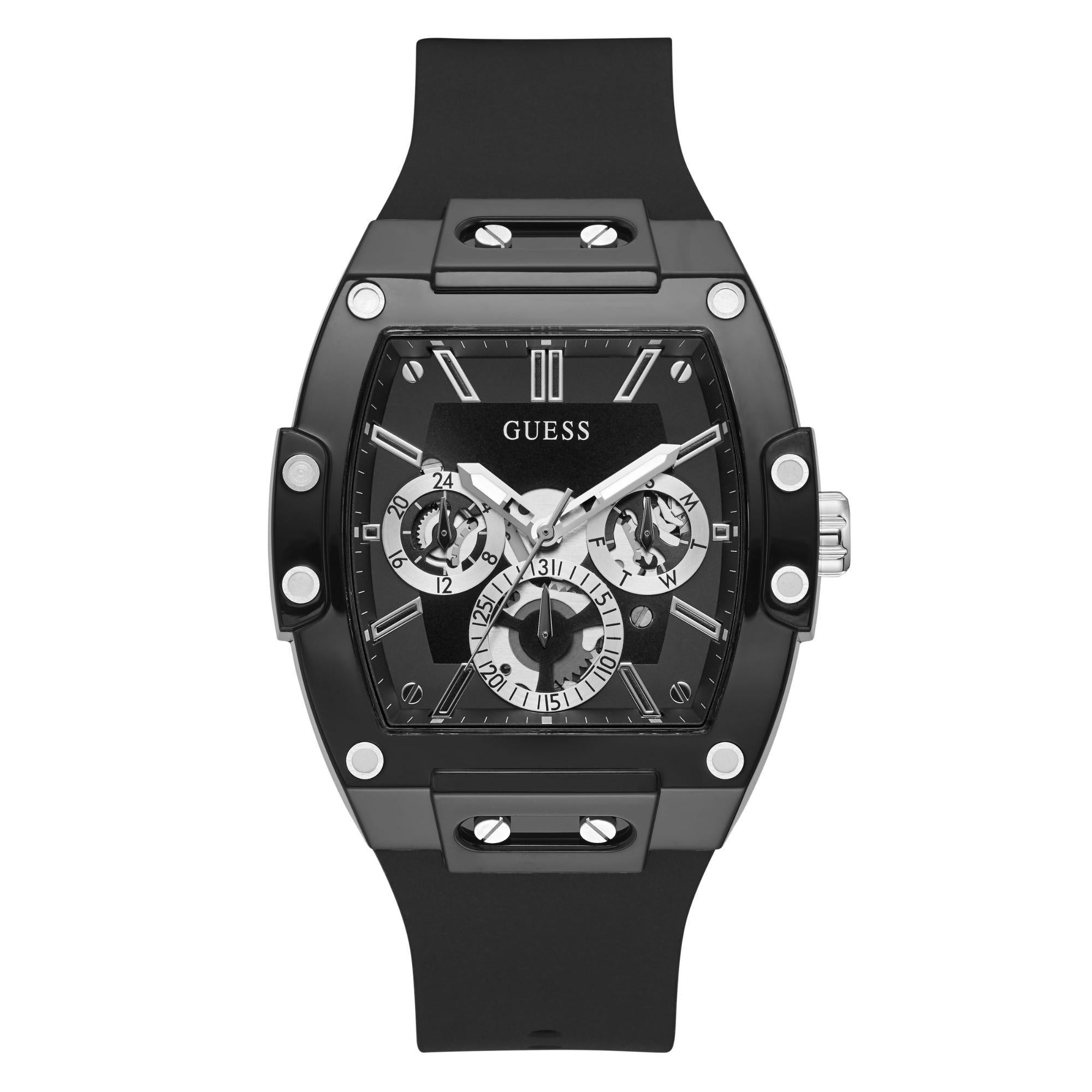 GUESS Multifunction with Stainless Steel Strap Black Dial Men’s Watch GW0203G3