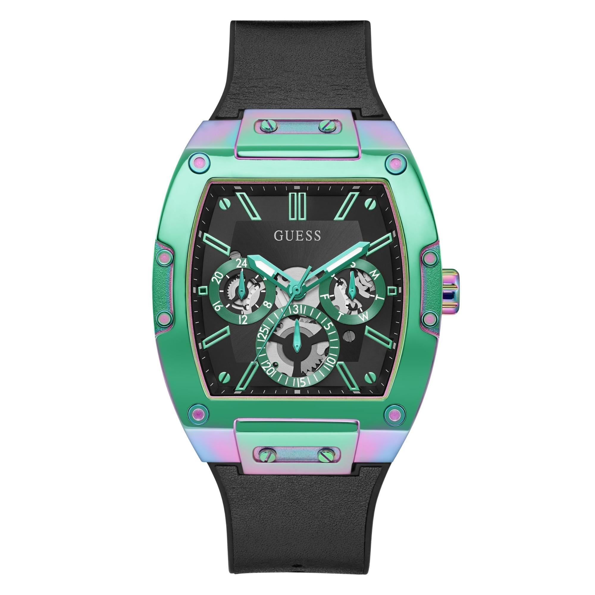 GUESS Multifunction Two-Tone Stainless Steel Black Dial Men’s Watch GW0202G5