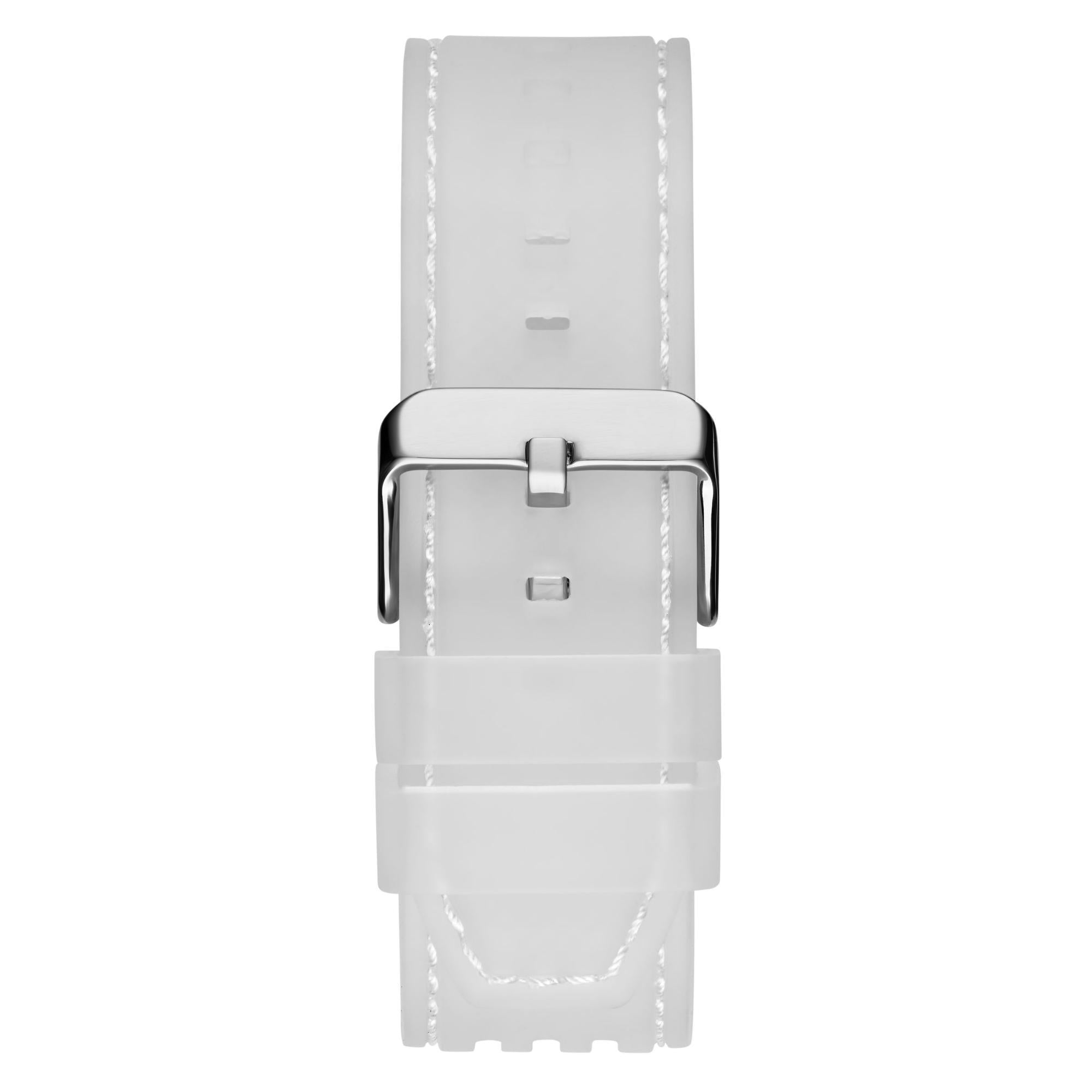 GUESS Men’s Clear Multi-Function Watch with Stainless Steel Strap GW0499G3
