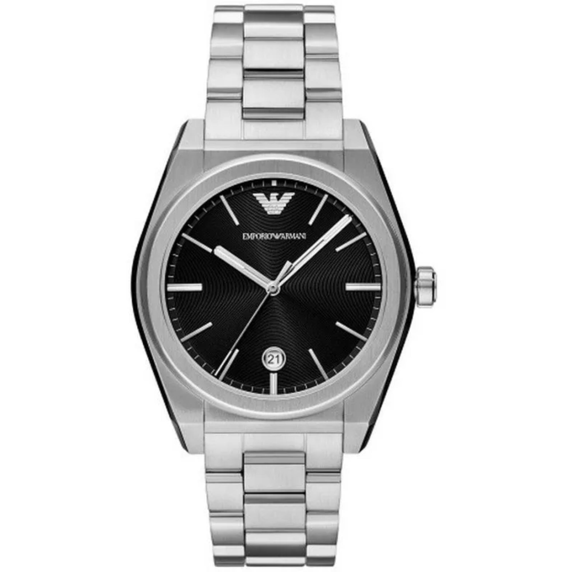 Emporio Armani Date Stainless Steel Black Dial Men's Watch AR11622