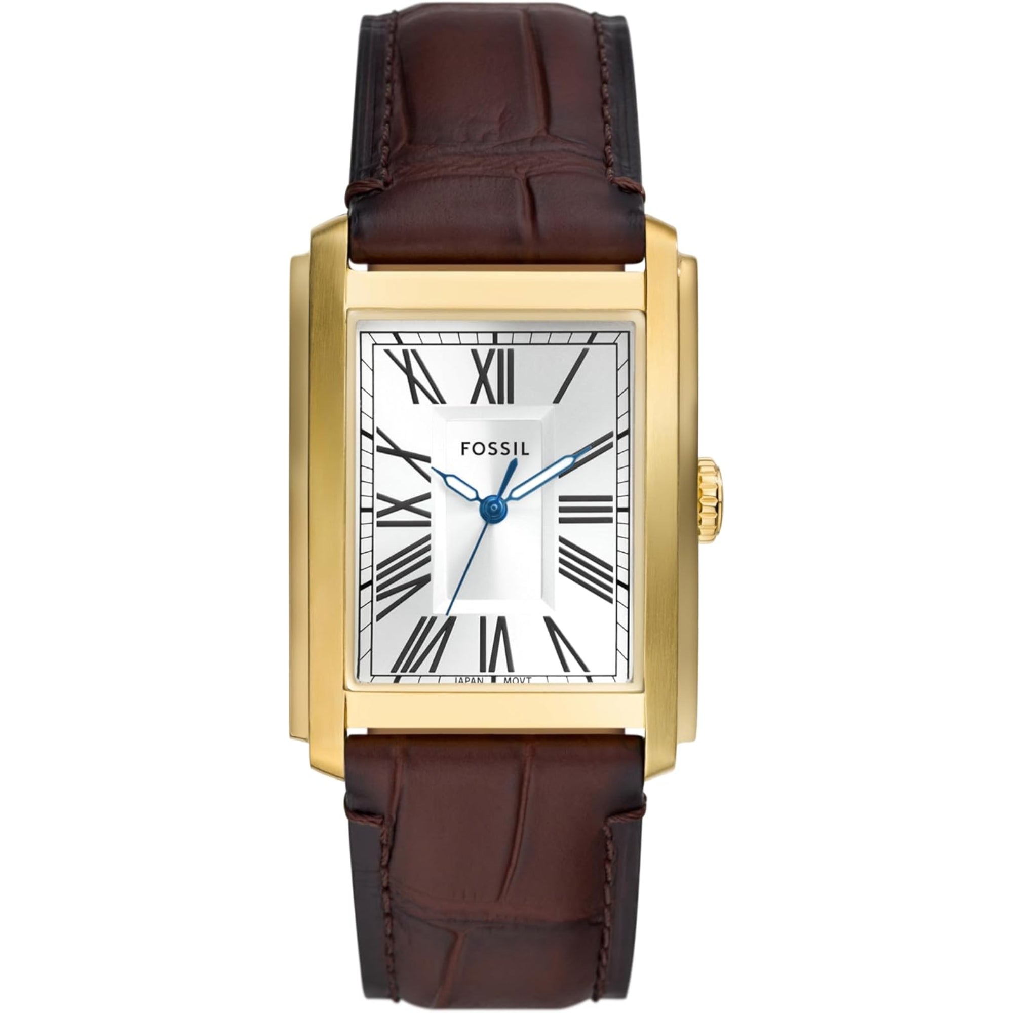 Fossil Carraway Brown Croco Leather Silver Dial Men’s Watch FS6011