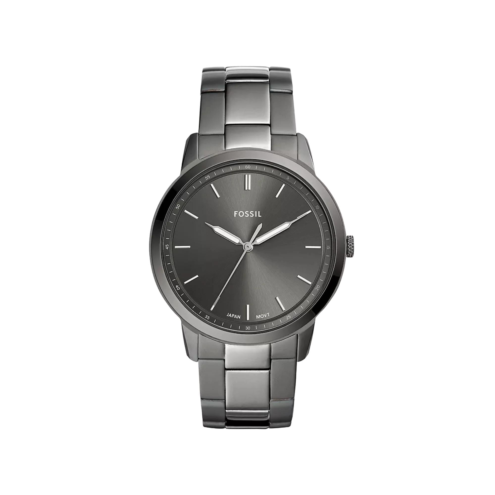 Fossil The Minimalist Smoke Stainless Steel Grey Dial Men’s Watch FS5459
