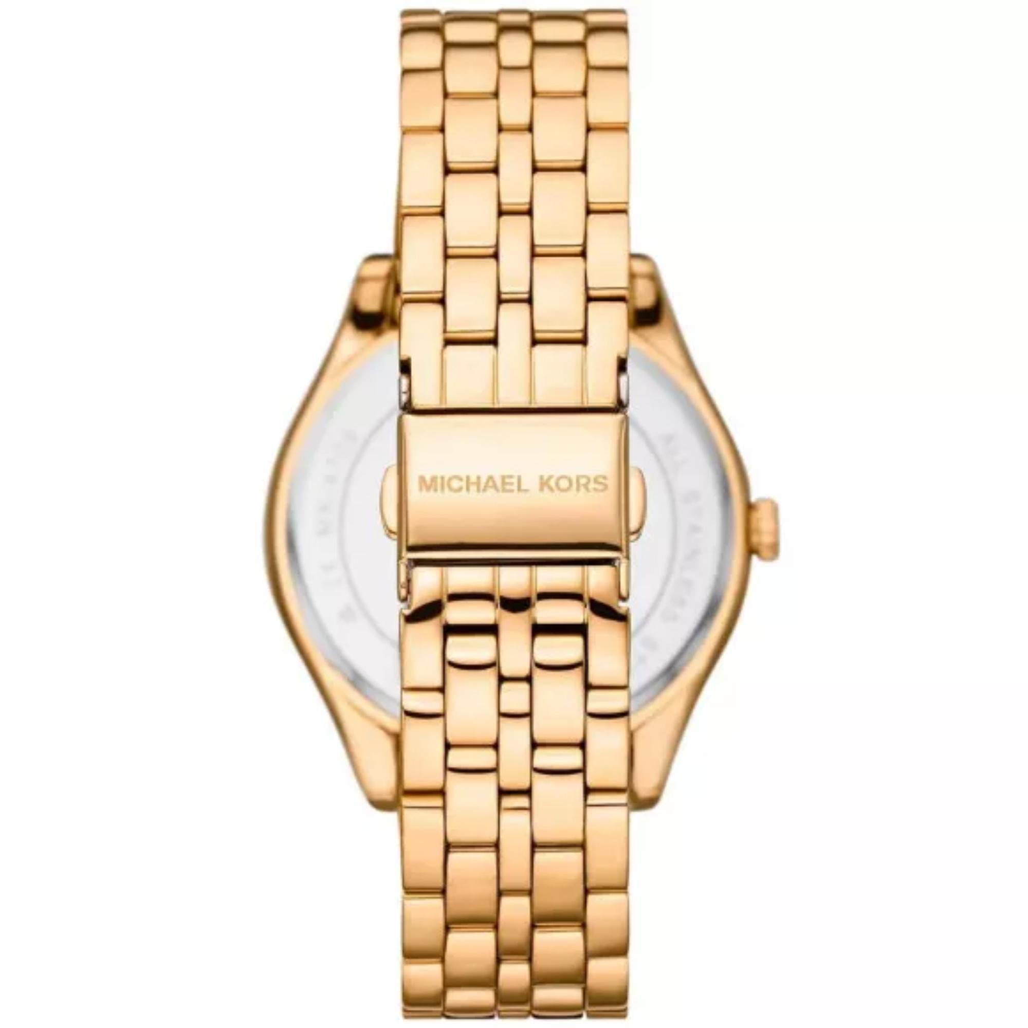 Michael Kors Harlowe Gold-Tone Stainless Steel Strap Gold Dial Women’s Watch MK4709