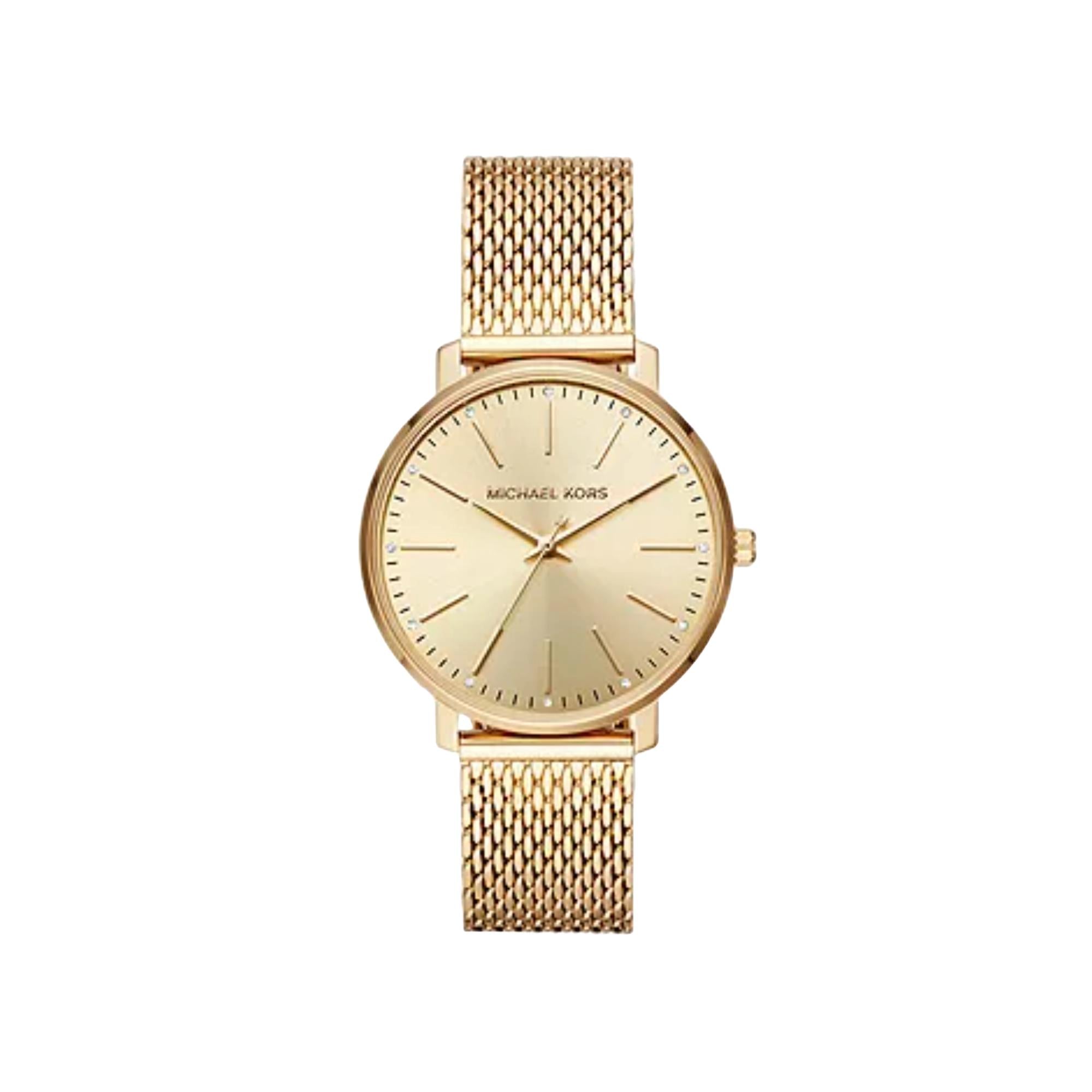 Michael Kors Pyper Gold-Tone Stainless Steel Strap Gold Dial Women’s Watch MK4339