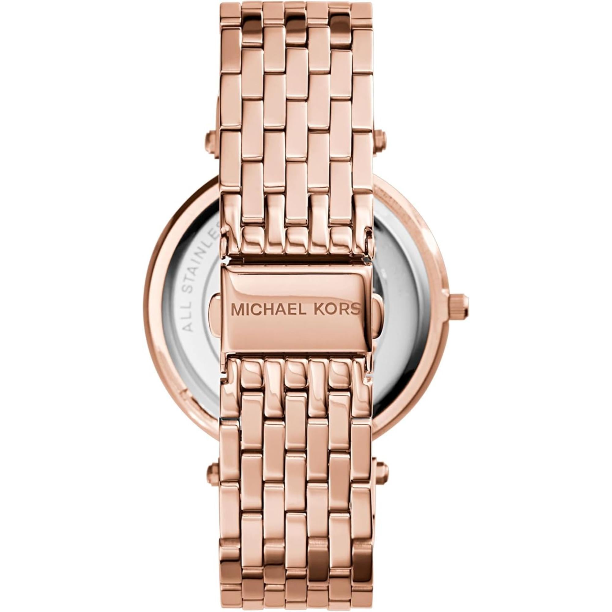 Michael Kors Darci Glitz Rose Gold-Tone Stainless Steel Strap Rose Gold Dial Women’s Watch MK3192