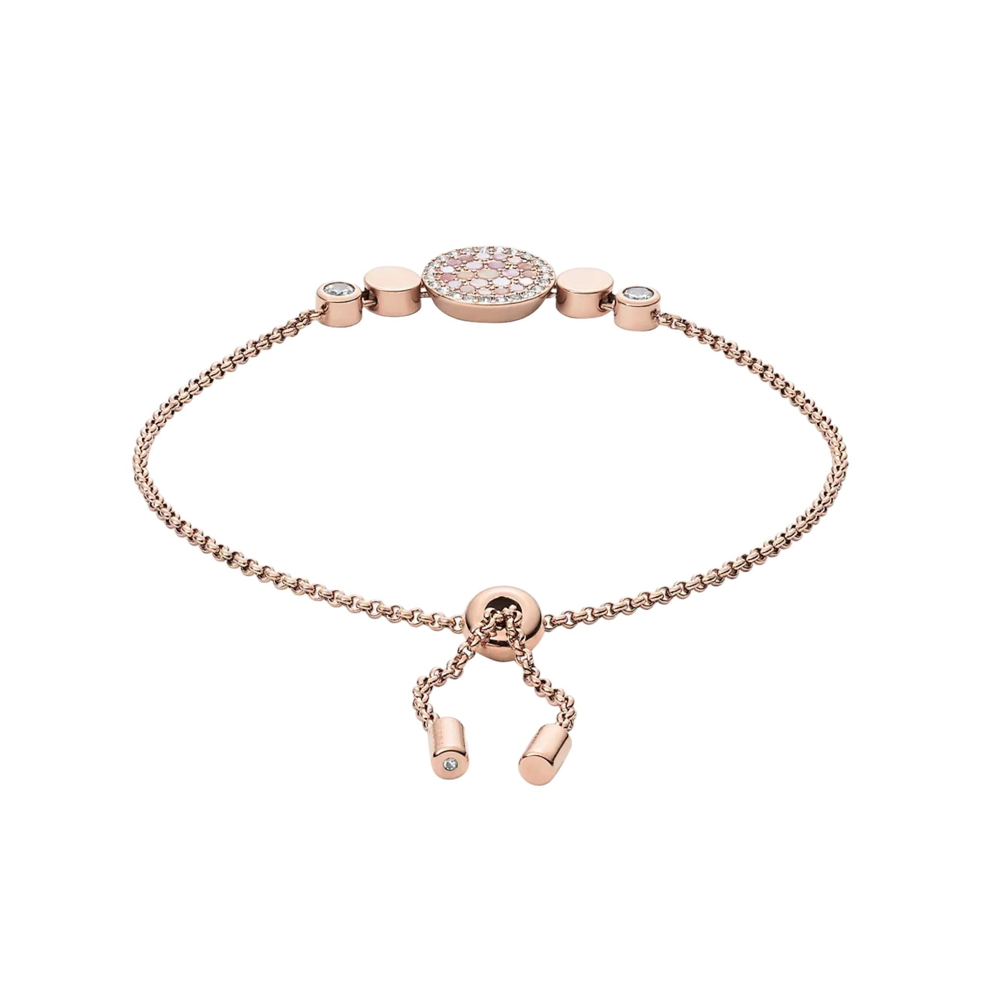 Fossil Mother-of-Pearl Disc Gold-Tone Stainless Steel Women’s Bracelet JF02905791