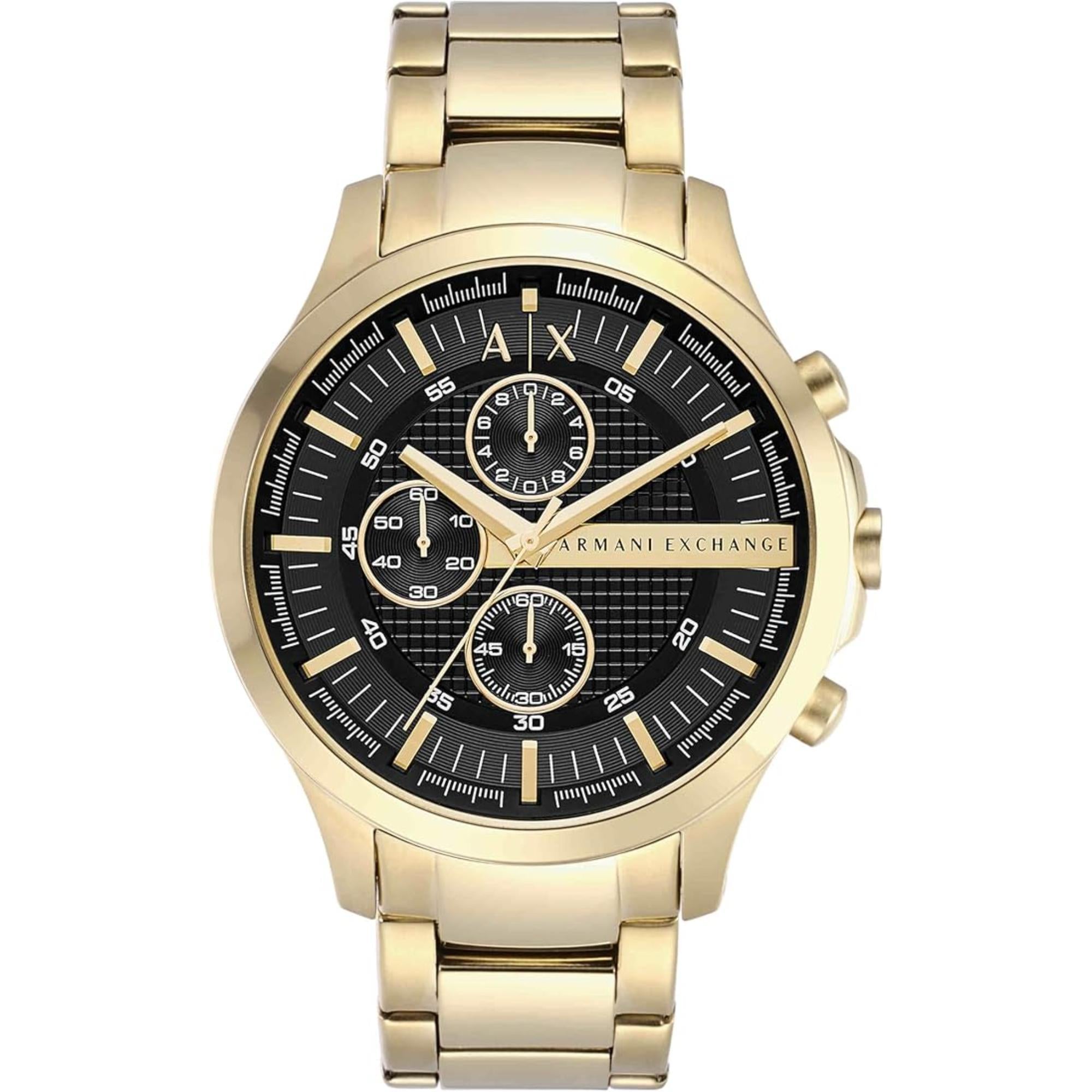 Armani Exchange Chronograph Gold-Tone Stainless Steel Black Dial Men's Watch AX2137