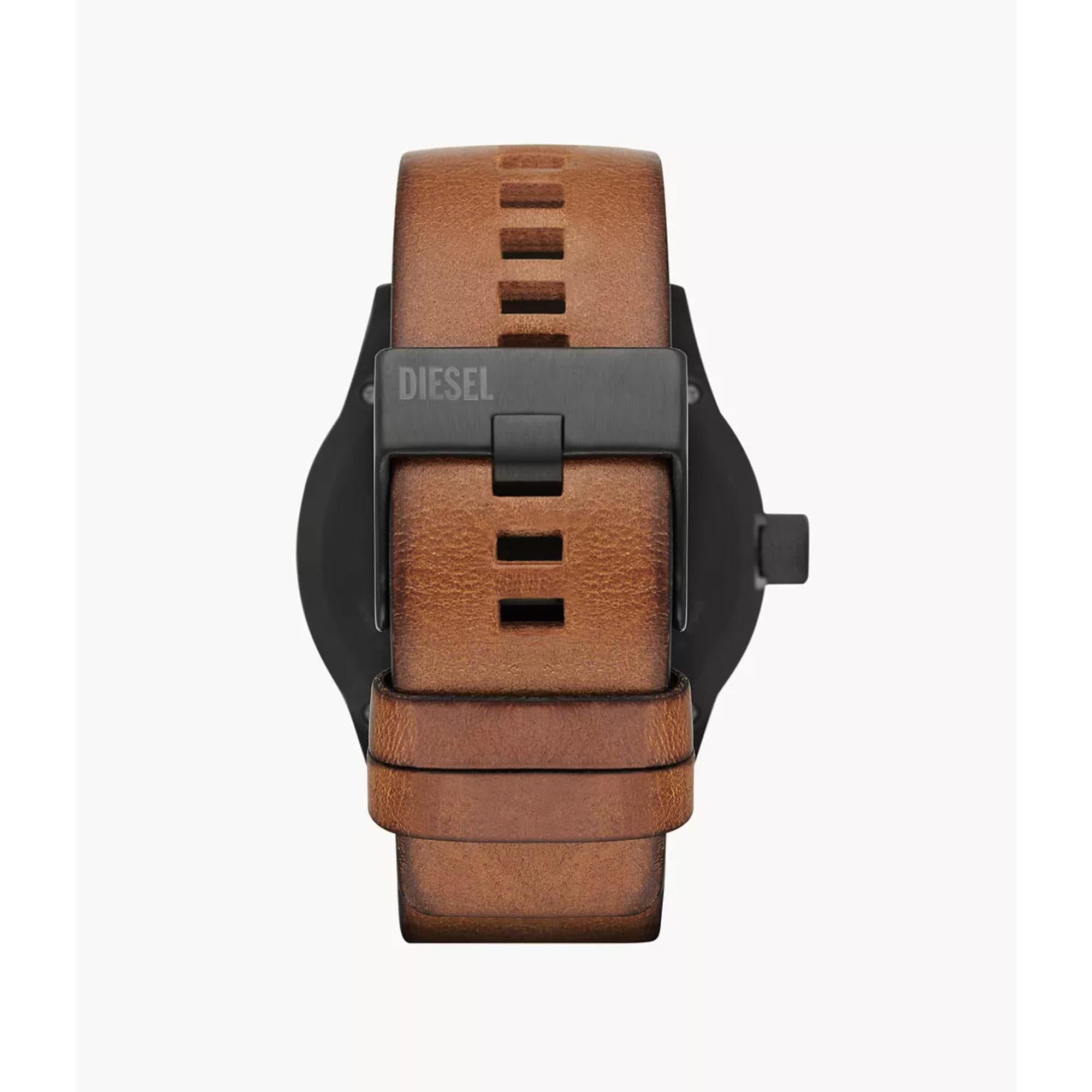 Diesel Rasp Brown Leather Strap Grey Dial Men's Watch DZ1764