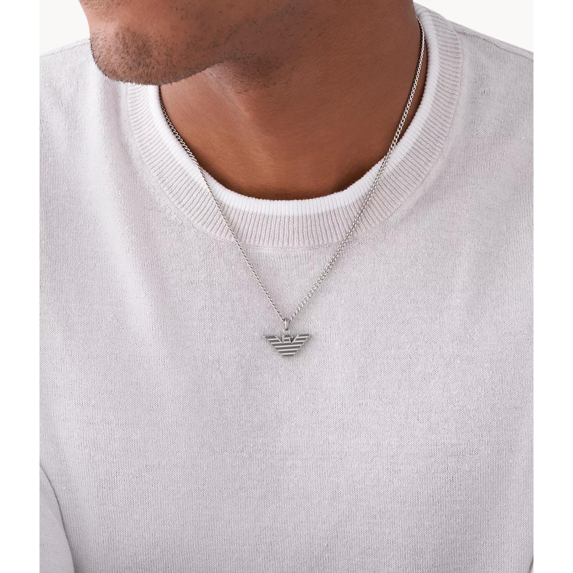 Emporio Armani Stainless Steel with Polished Finish Pendant Necklace EGS2916040