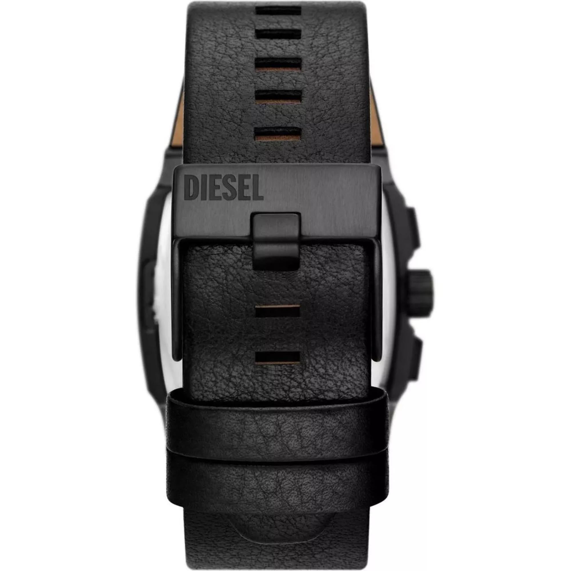 Diesel Cliffhanger Chronograph Black Leather Black Dial Men's Watch DZ4645