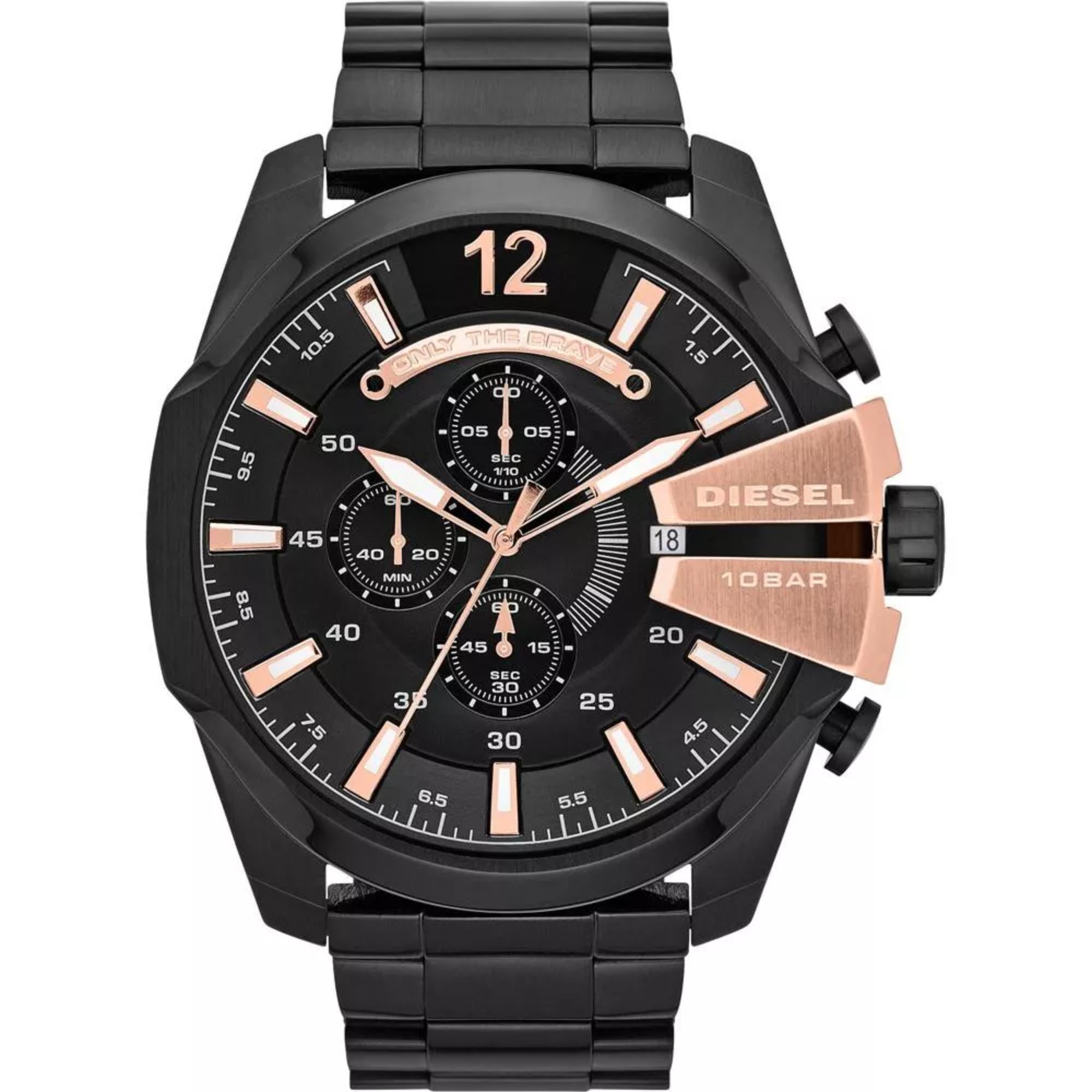 Diesel Mega Chief Chronograph Black Stainless Steel Black Dial Men's Watch DZ4309