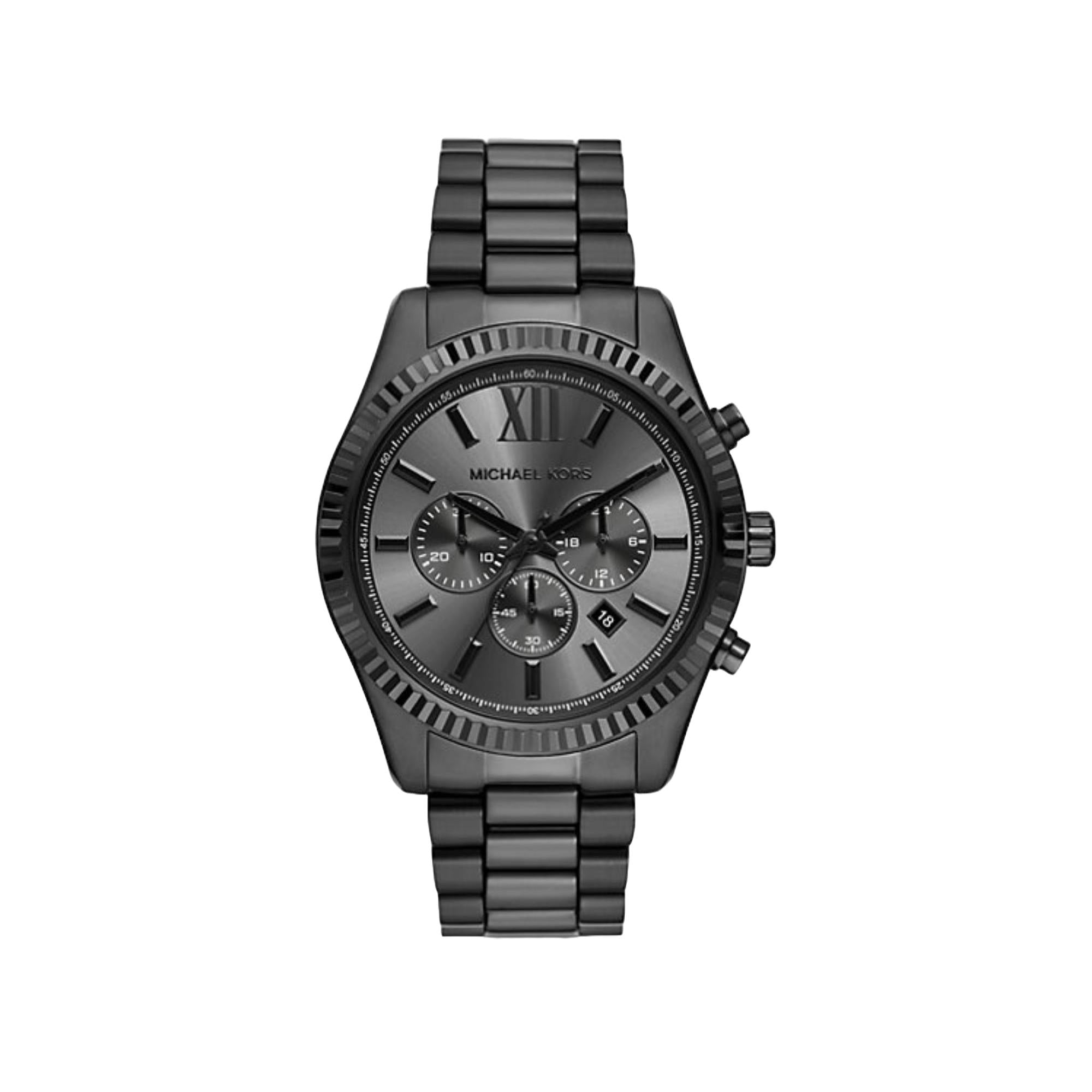 Michael Kors Lexington Chronograph Black Stainless Steel Strap Black Dial Men’s Watch MK9154