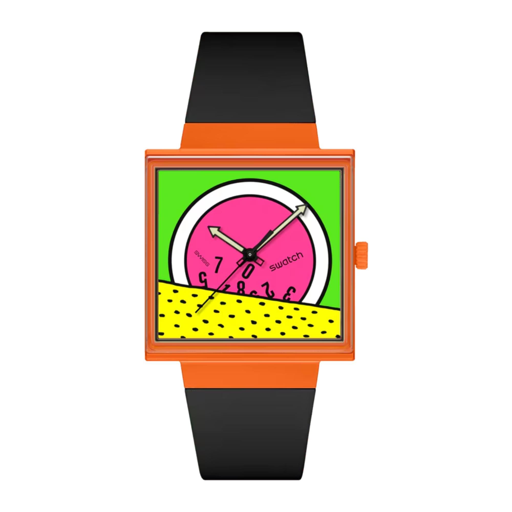 Swatch Break Free Break Time Green Dial Silicone Strap Women’s Watch SO34Z101